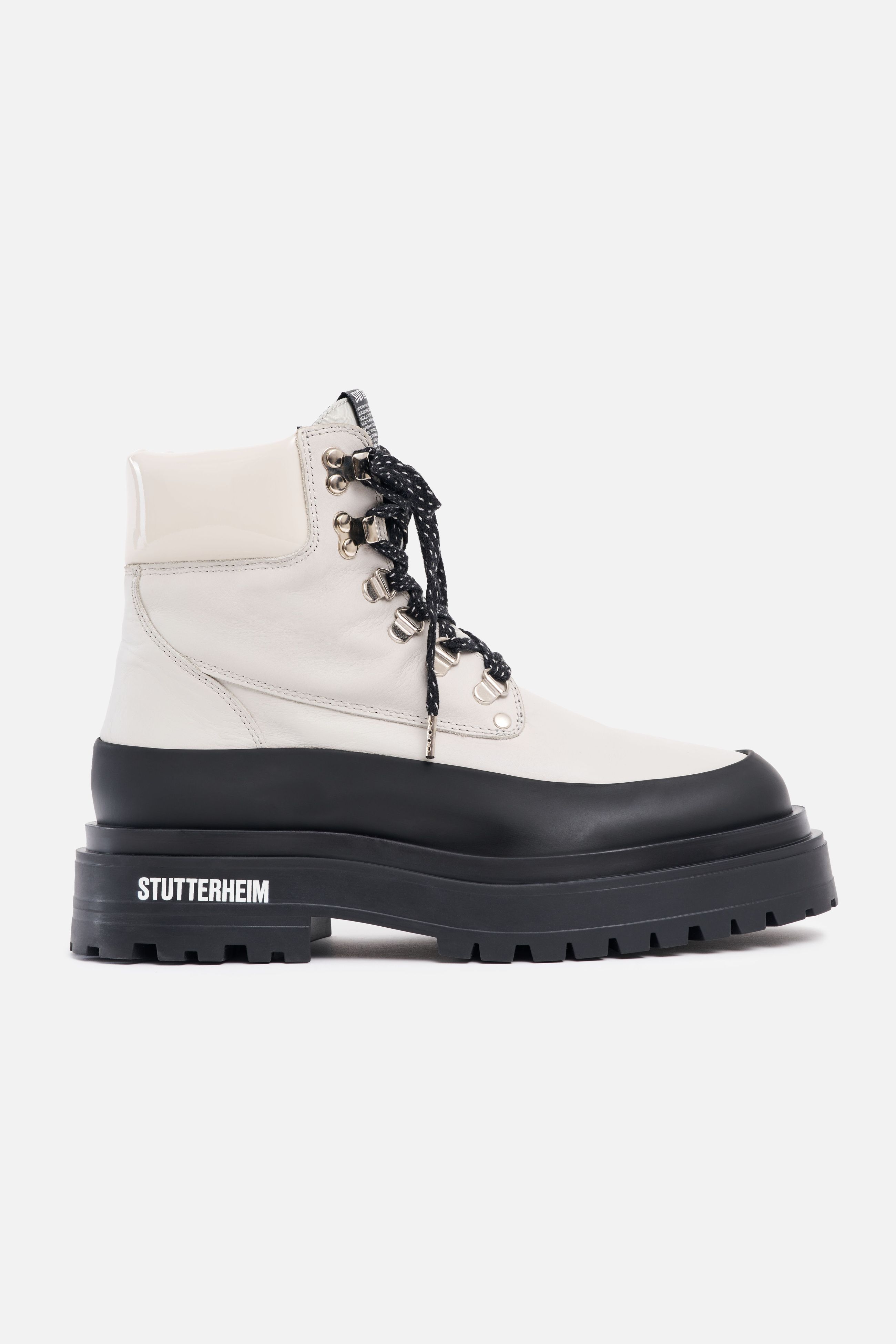 stutterheim road walker leather ivory footwear lace-up-boots