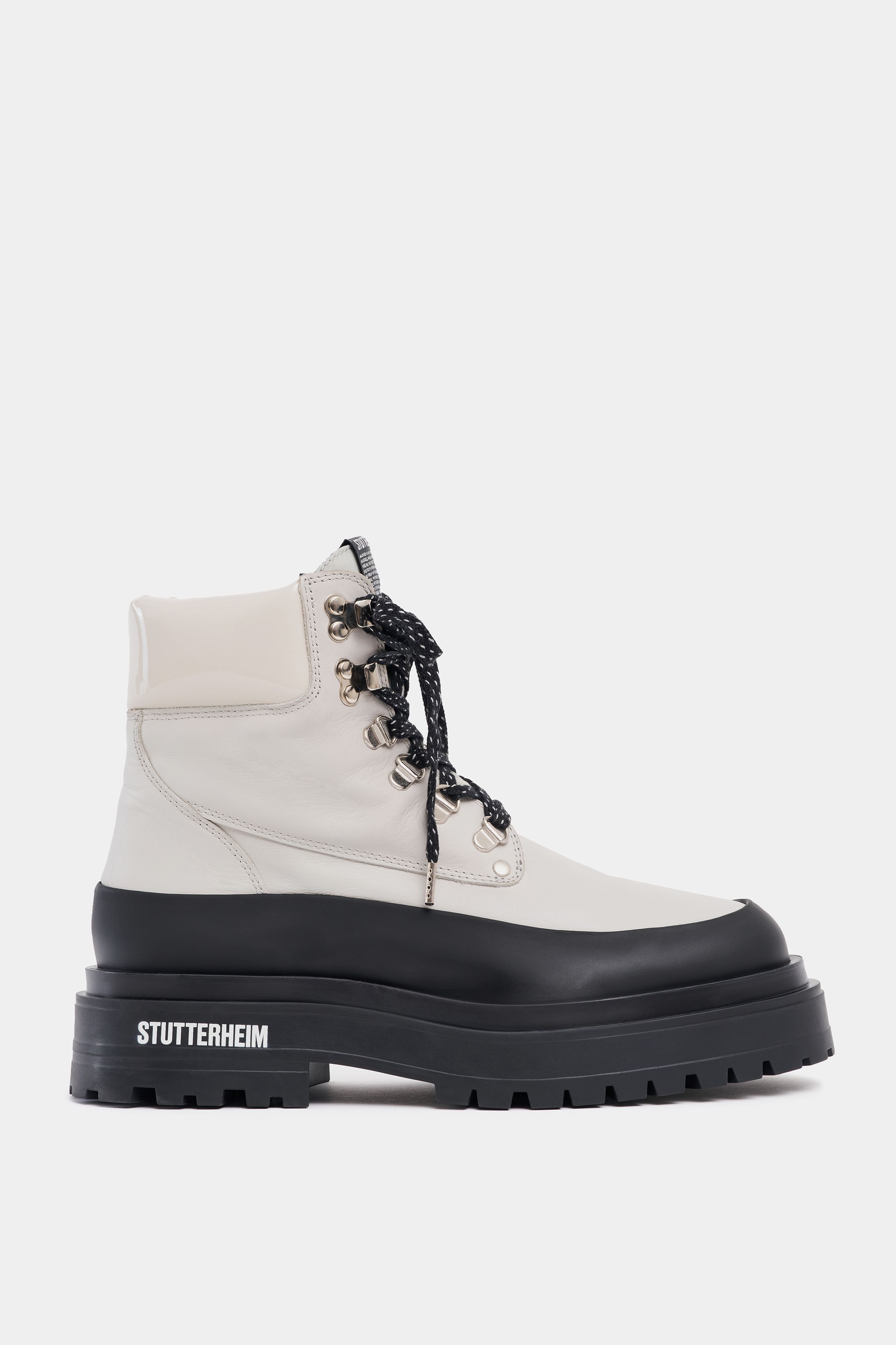 stutterheim road walker leather ivory footwear lace-up-boots