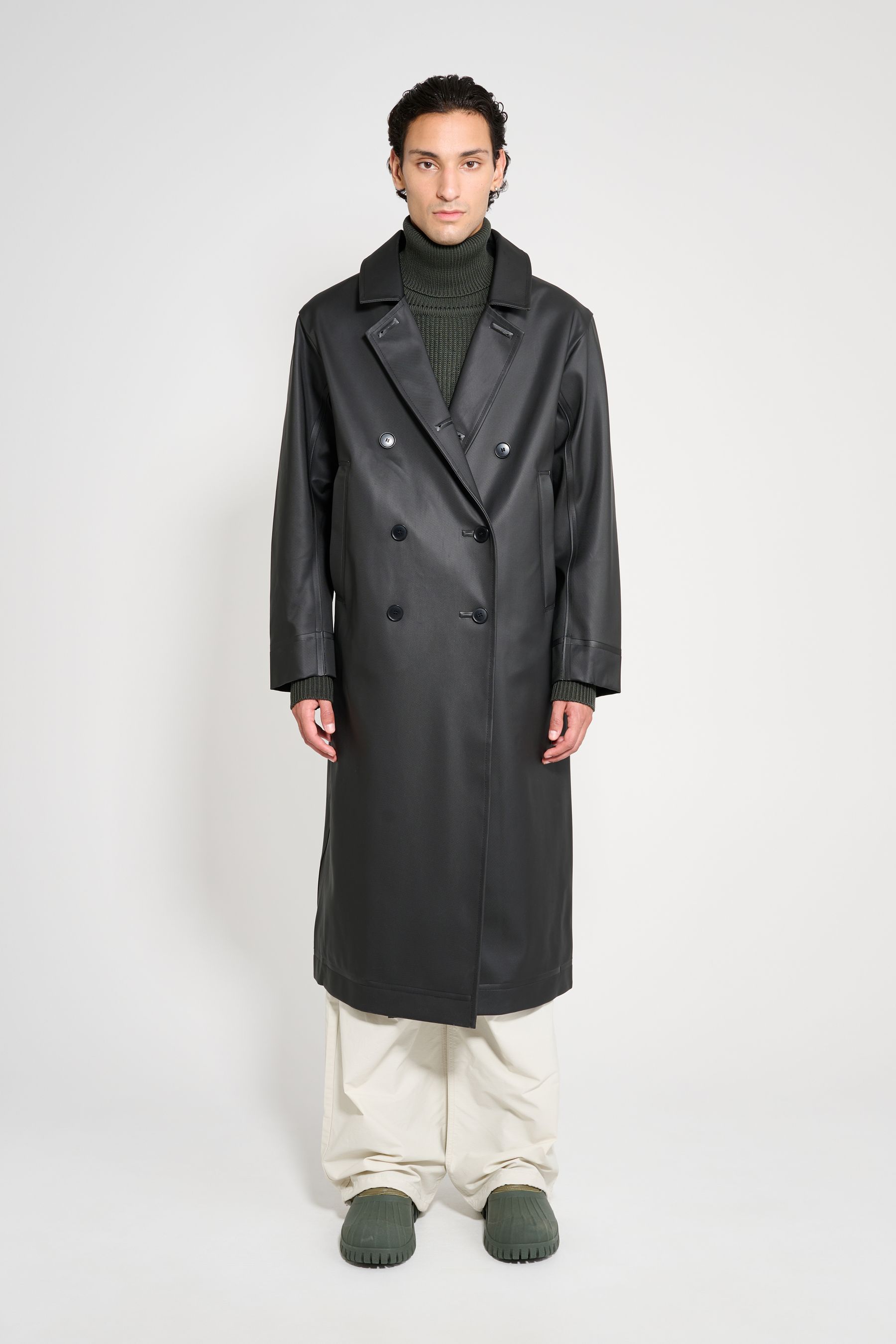 stutterheim rosenbad long double breasted overcoat black men jackets raincoats
