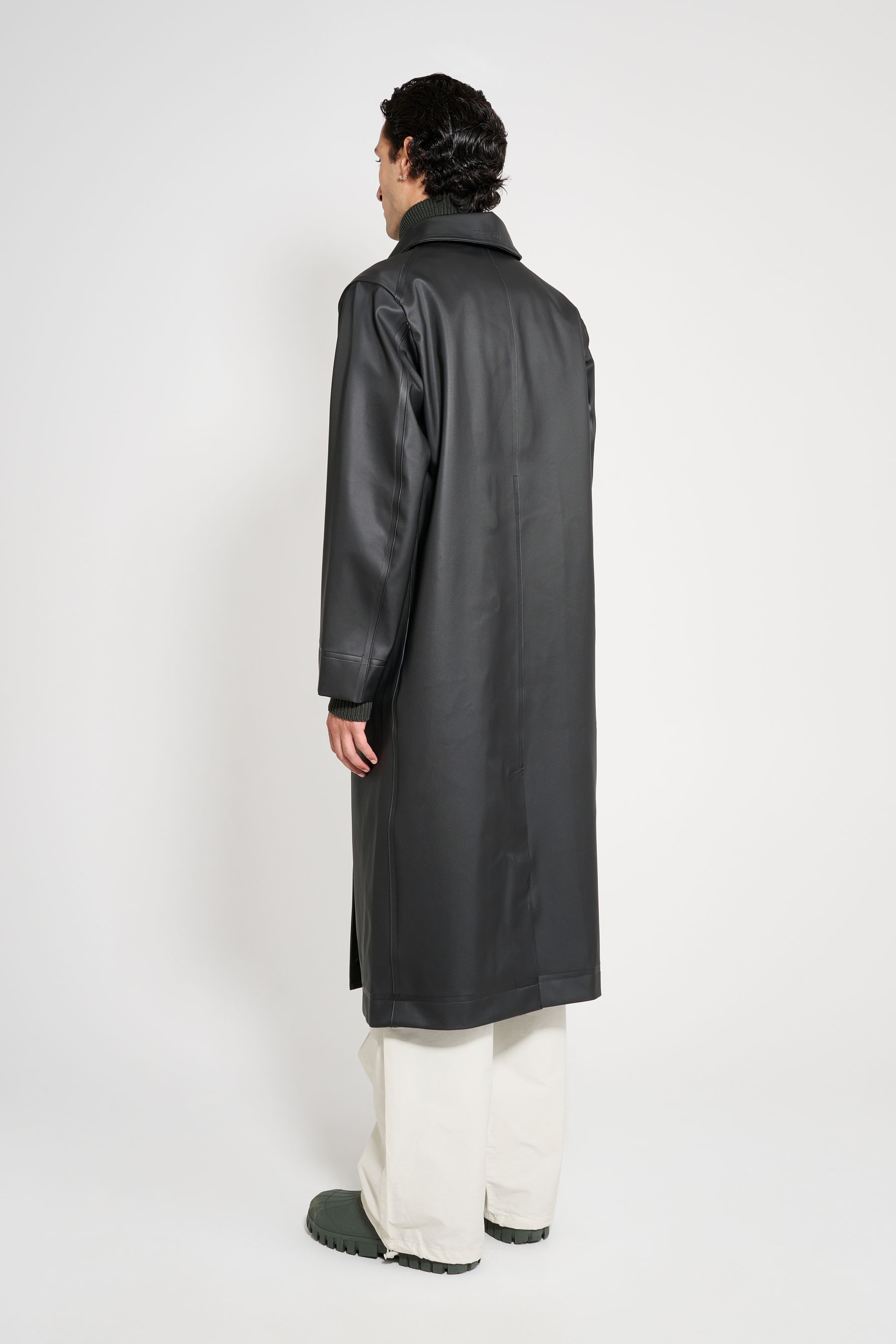 stutterheim rosenbad long double breasted overcoat black men jackets raincoats