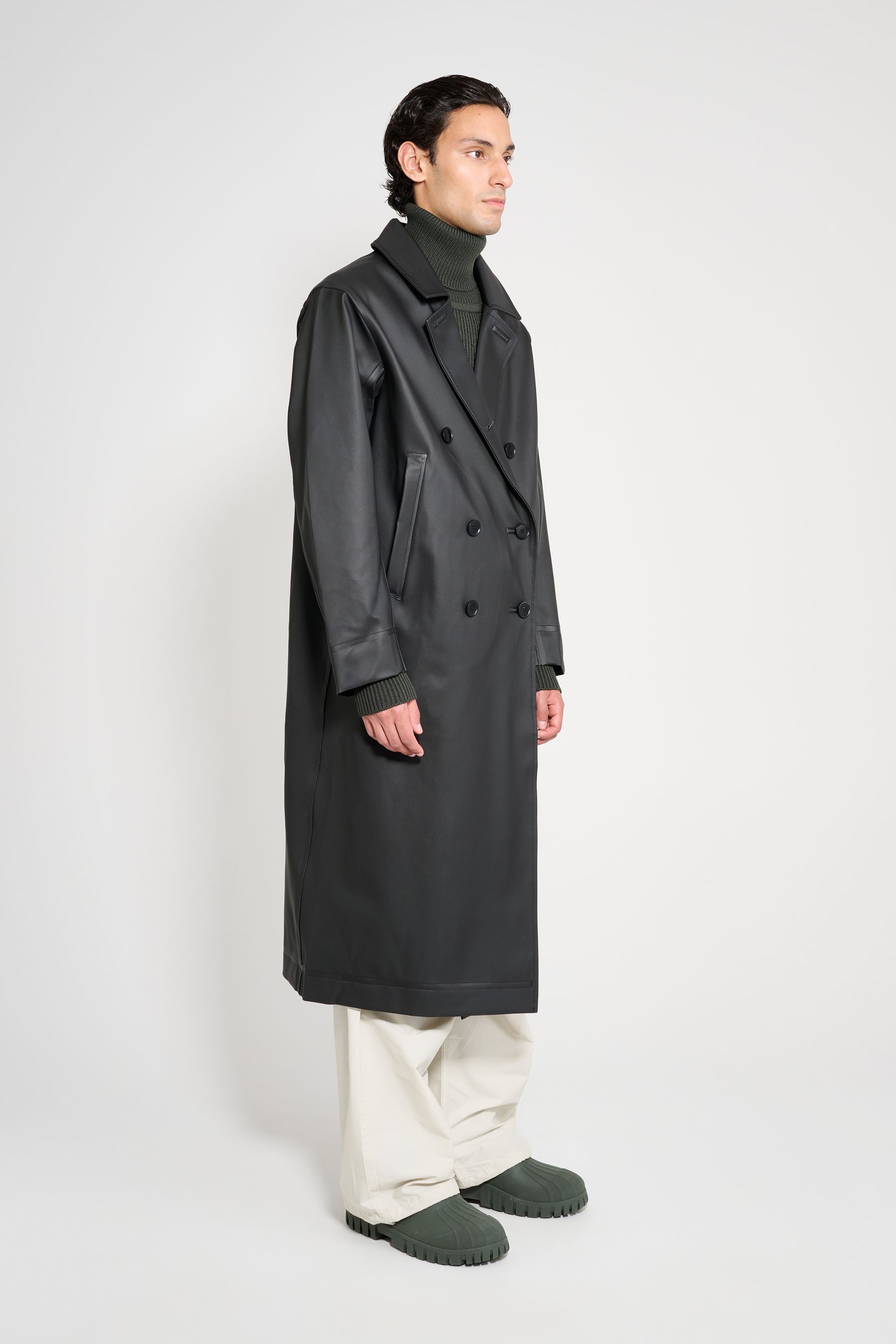 stutterheim rosenbad long double breasted overcoat black men jackets raincoats