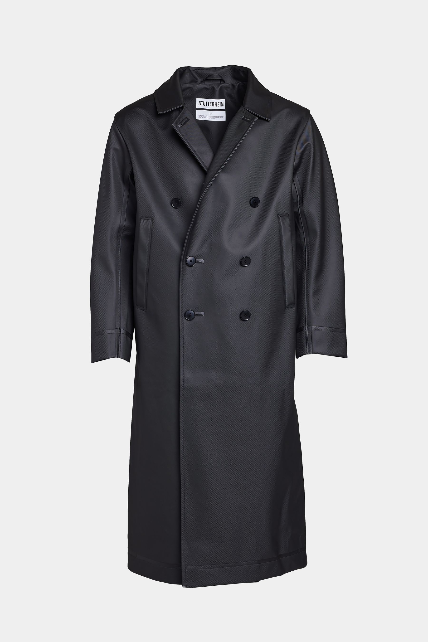 stutterheim rosenbad long double breasted overcoat black men jackets raincoats