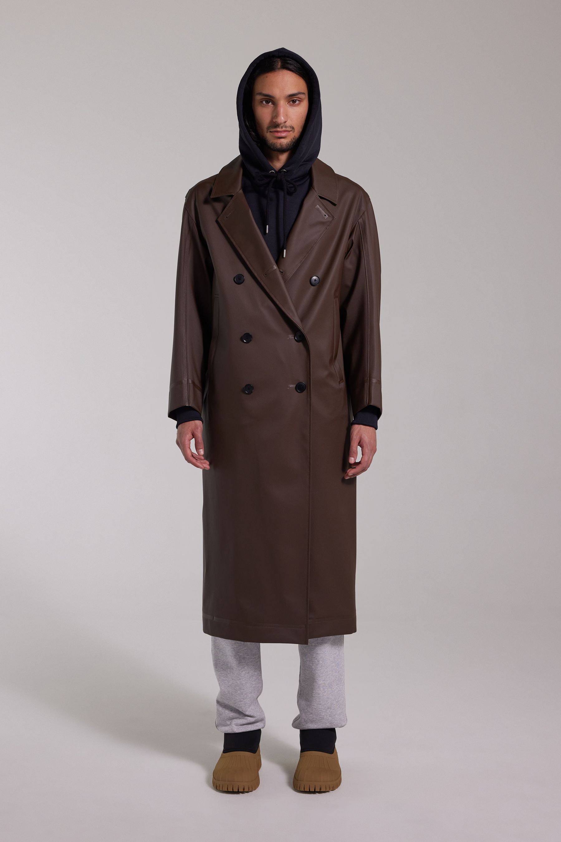 stutterheim rosenbad long double breasted overcoat dark brown men jackets raincoats