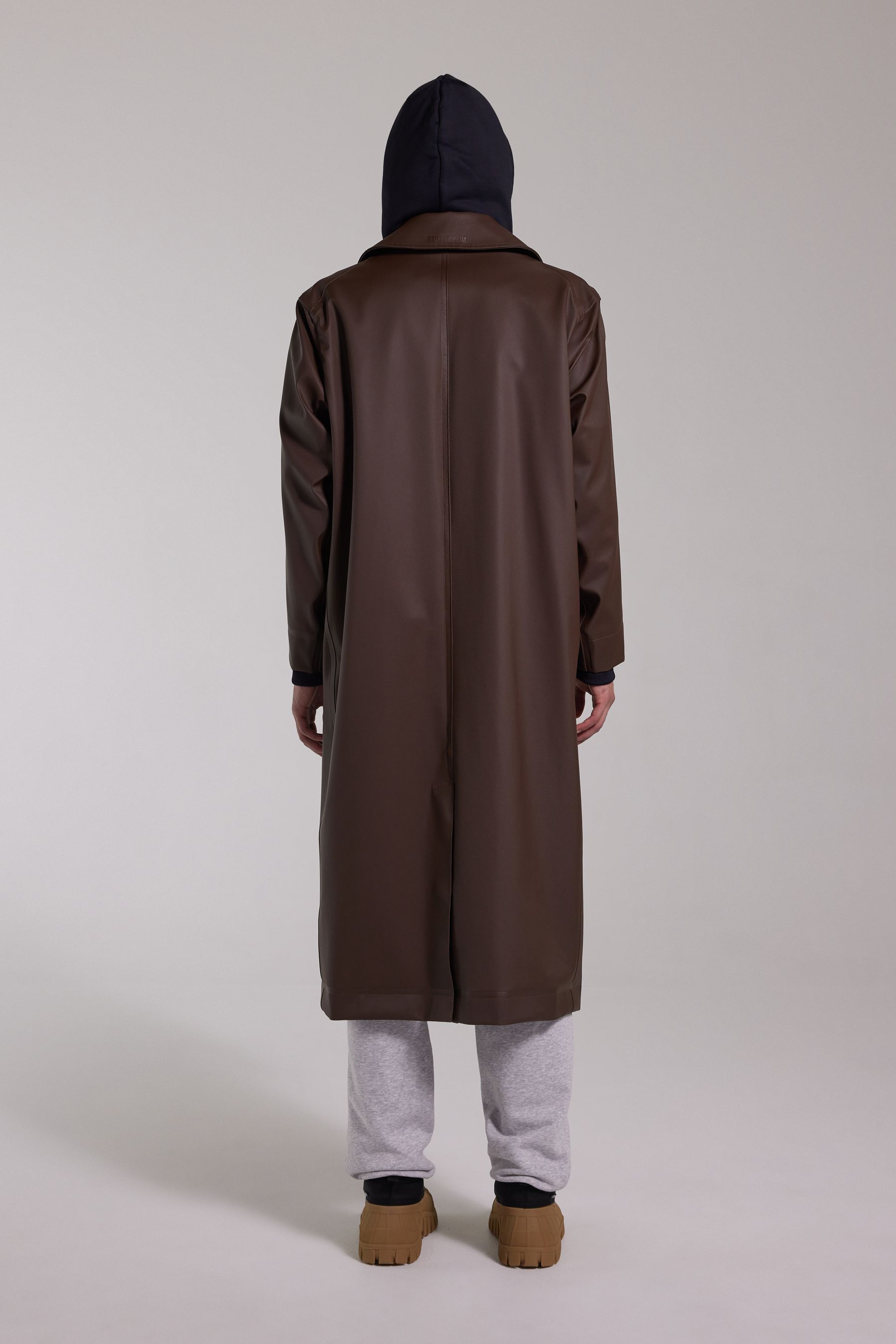 stutterheim rosenbad long double breasted overcoat dark brown men jackets raincoats