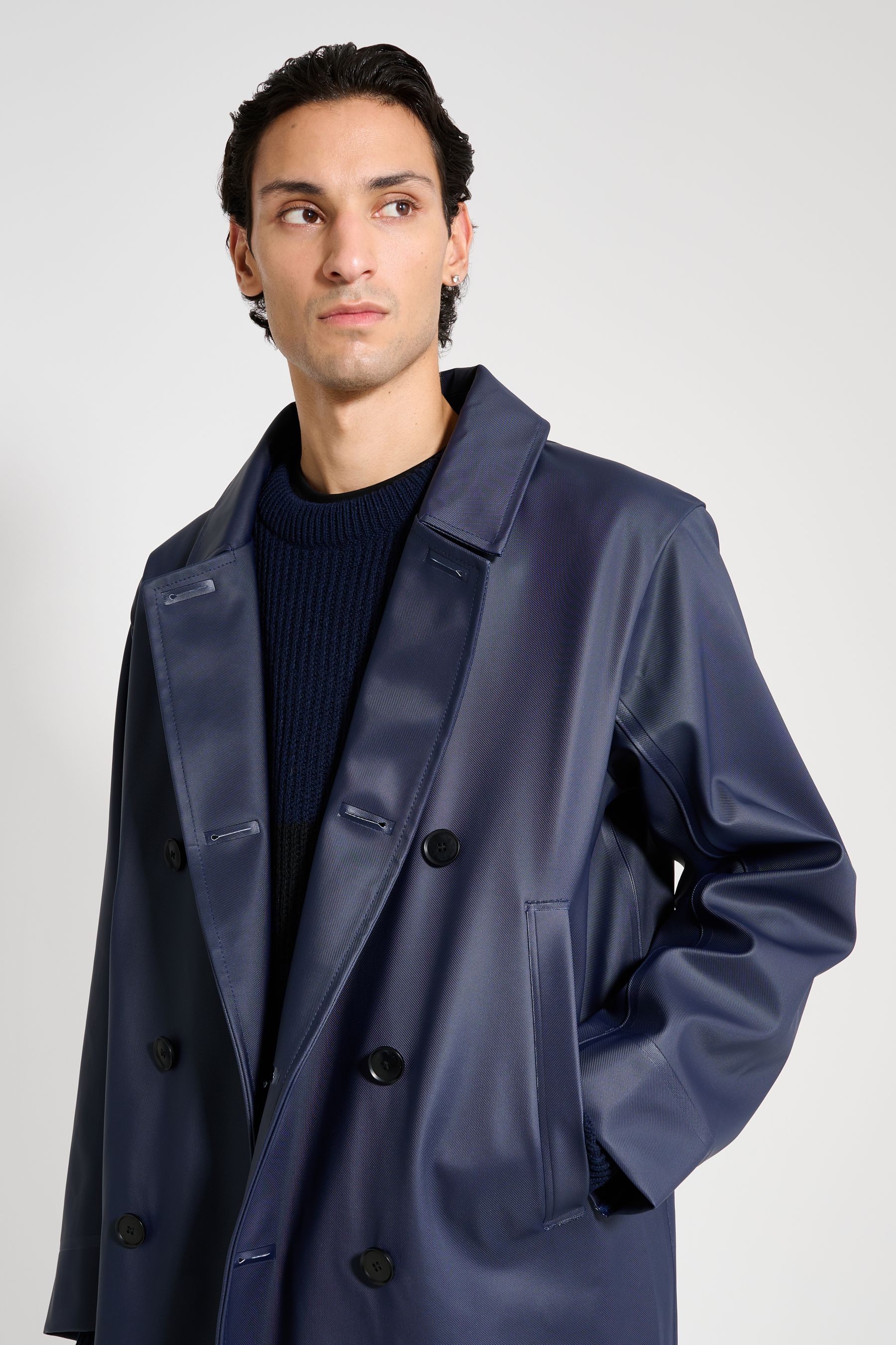 stutterheim rosenbad long double breasted overcoat navy men jackets raincoats