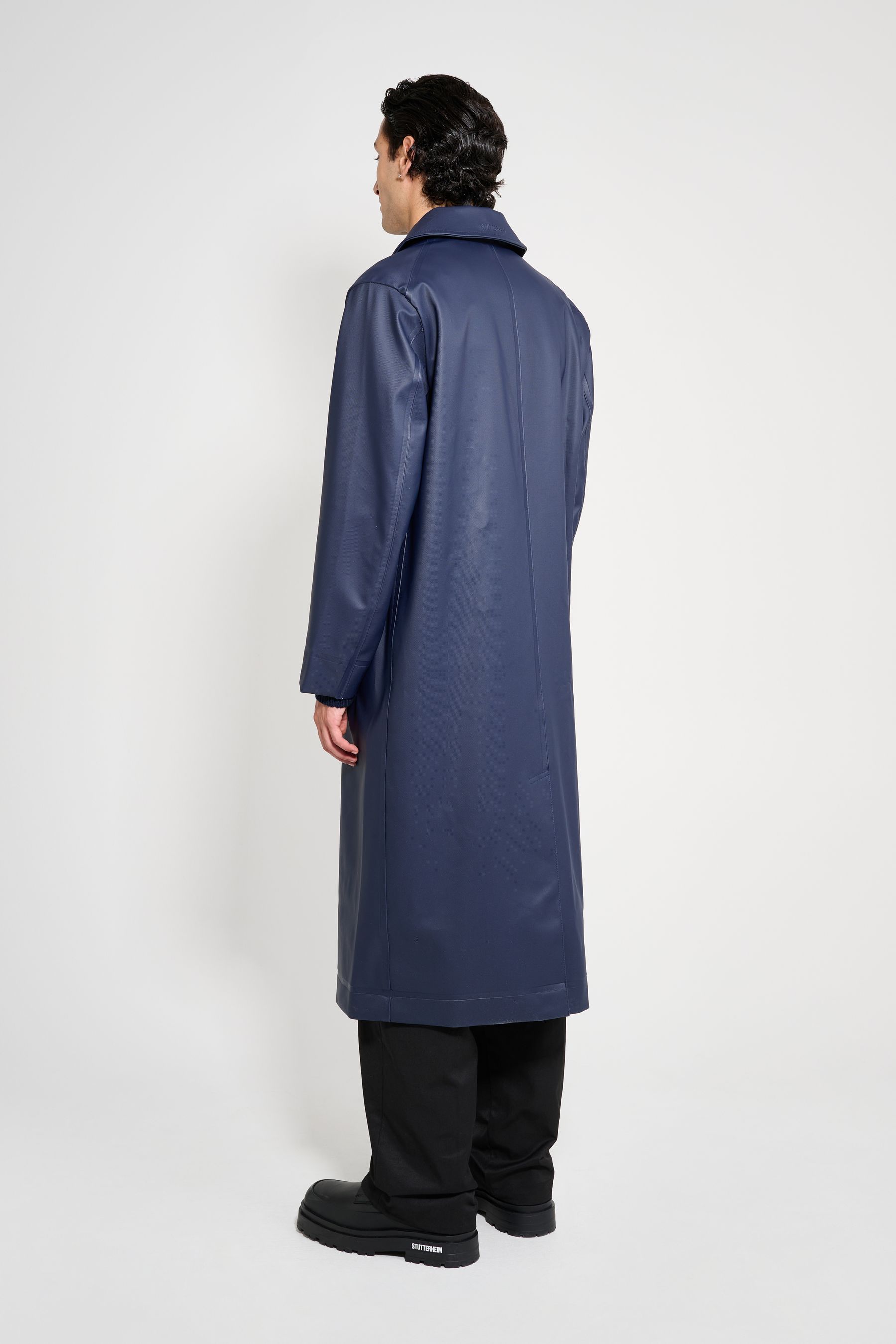 stutterheim rosenbad long double breasted overcoat navy men jackets raincoats