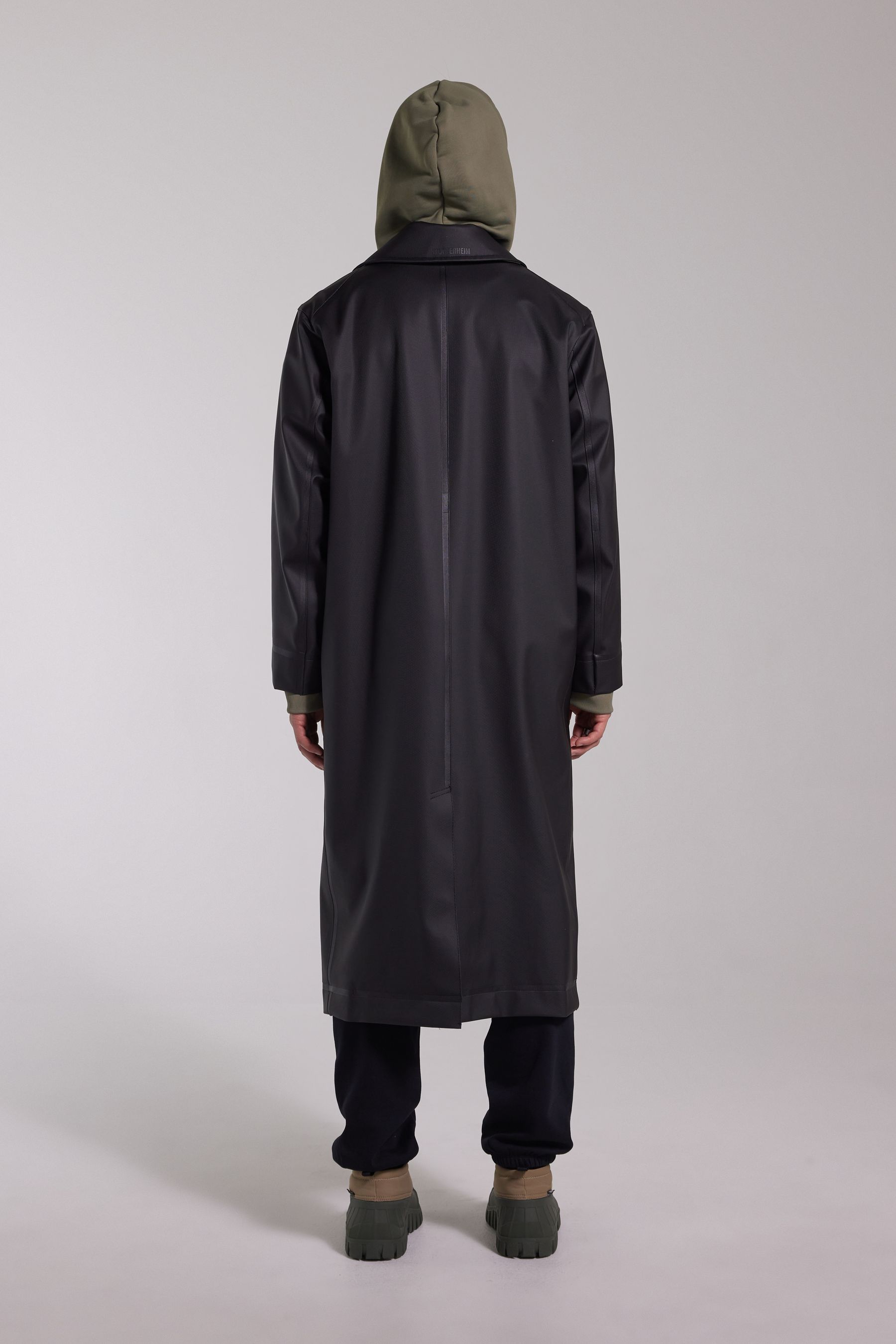 stutterheim rosenbad long double breasted overcoat black men jackets raincoats