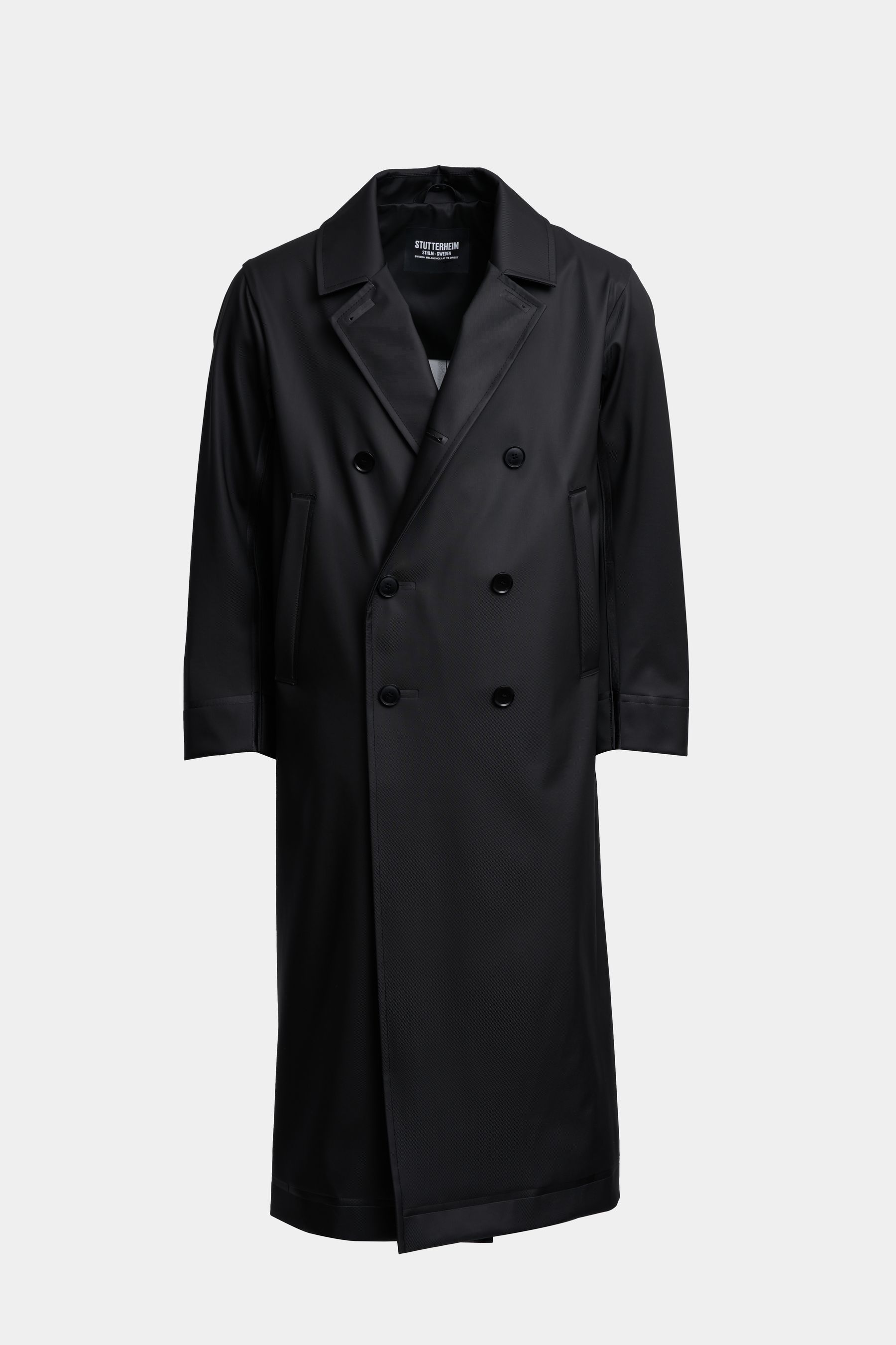 stutterheim rosenbad long double breasted overcoat black men jackets raincoats