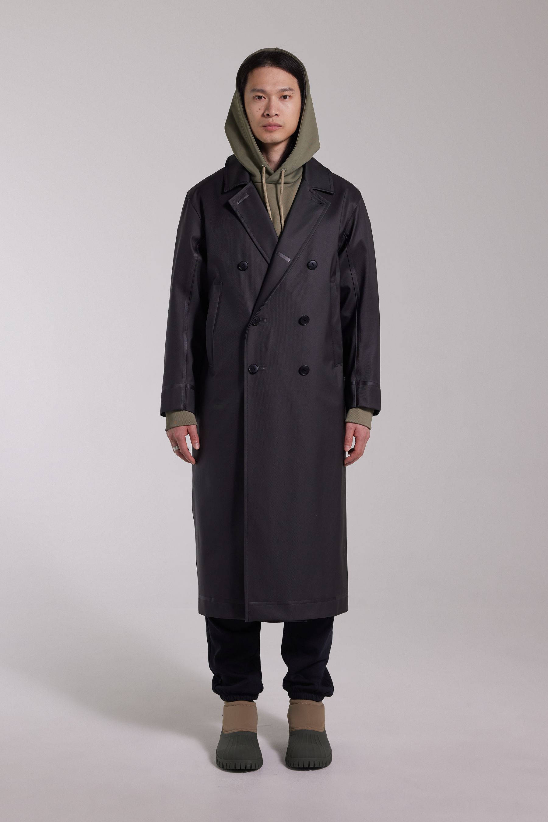 stutterheim rosenbad long double breasted overcoat black men jackets raincoats