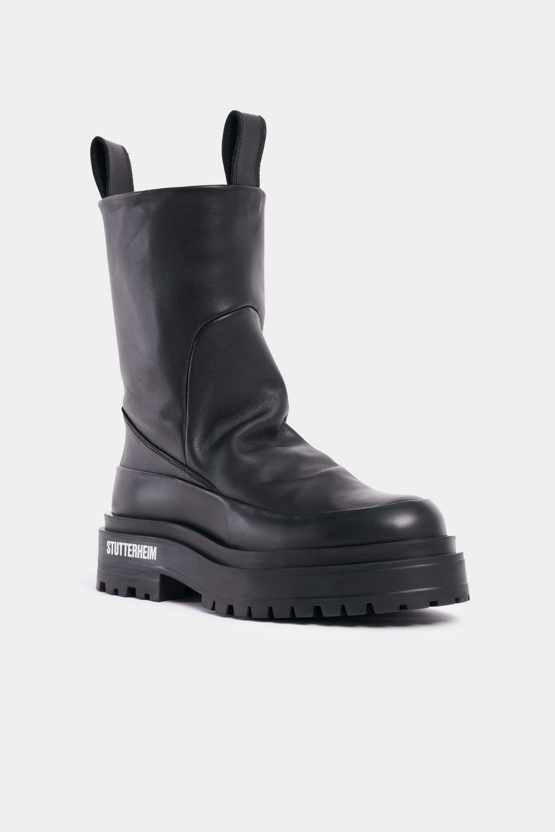 stutterheim rough walker leather black footwear leather-boots