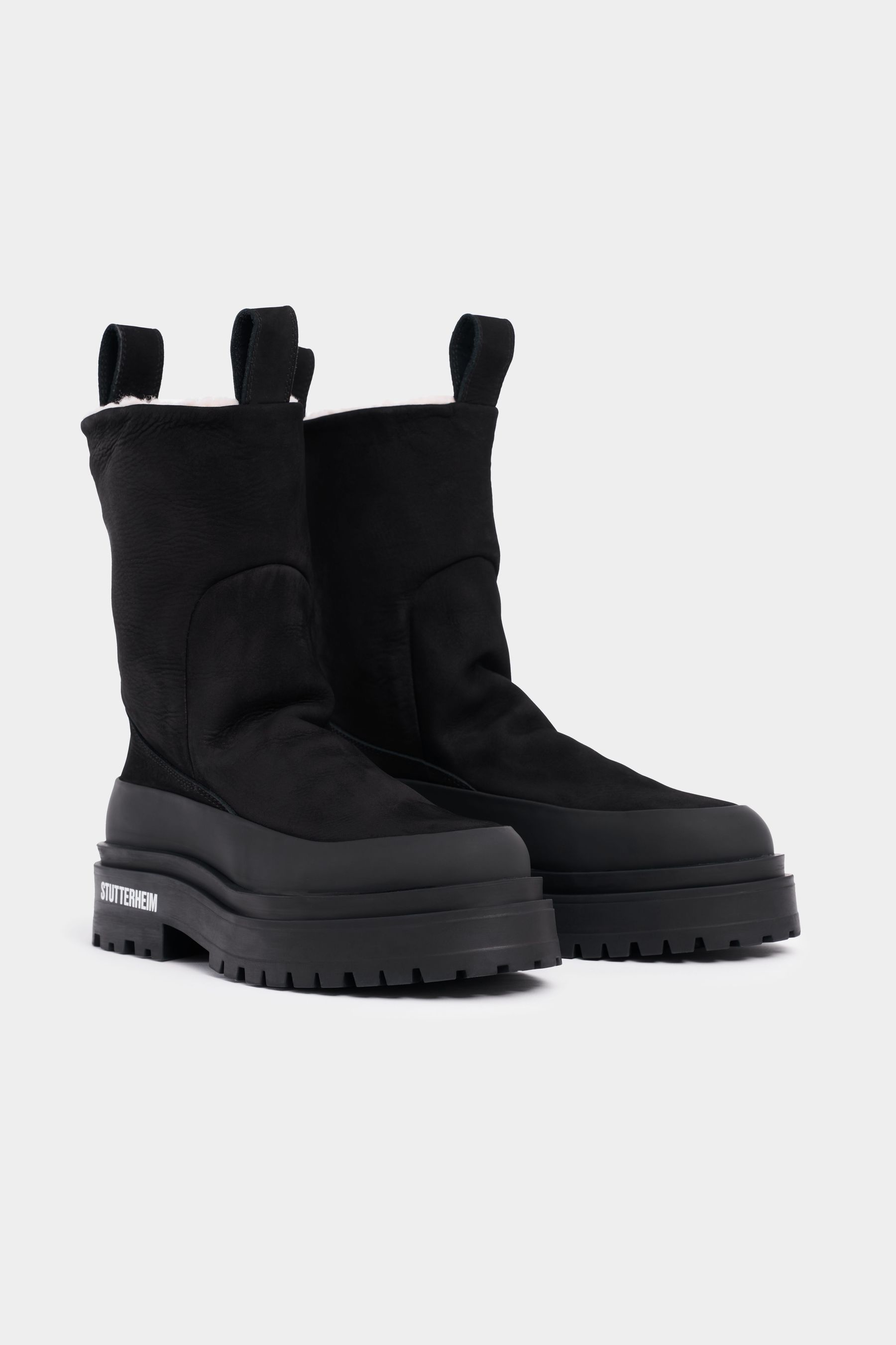 stutterheim rough walker nubuck black footwear winter-boots