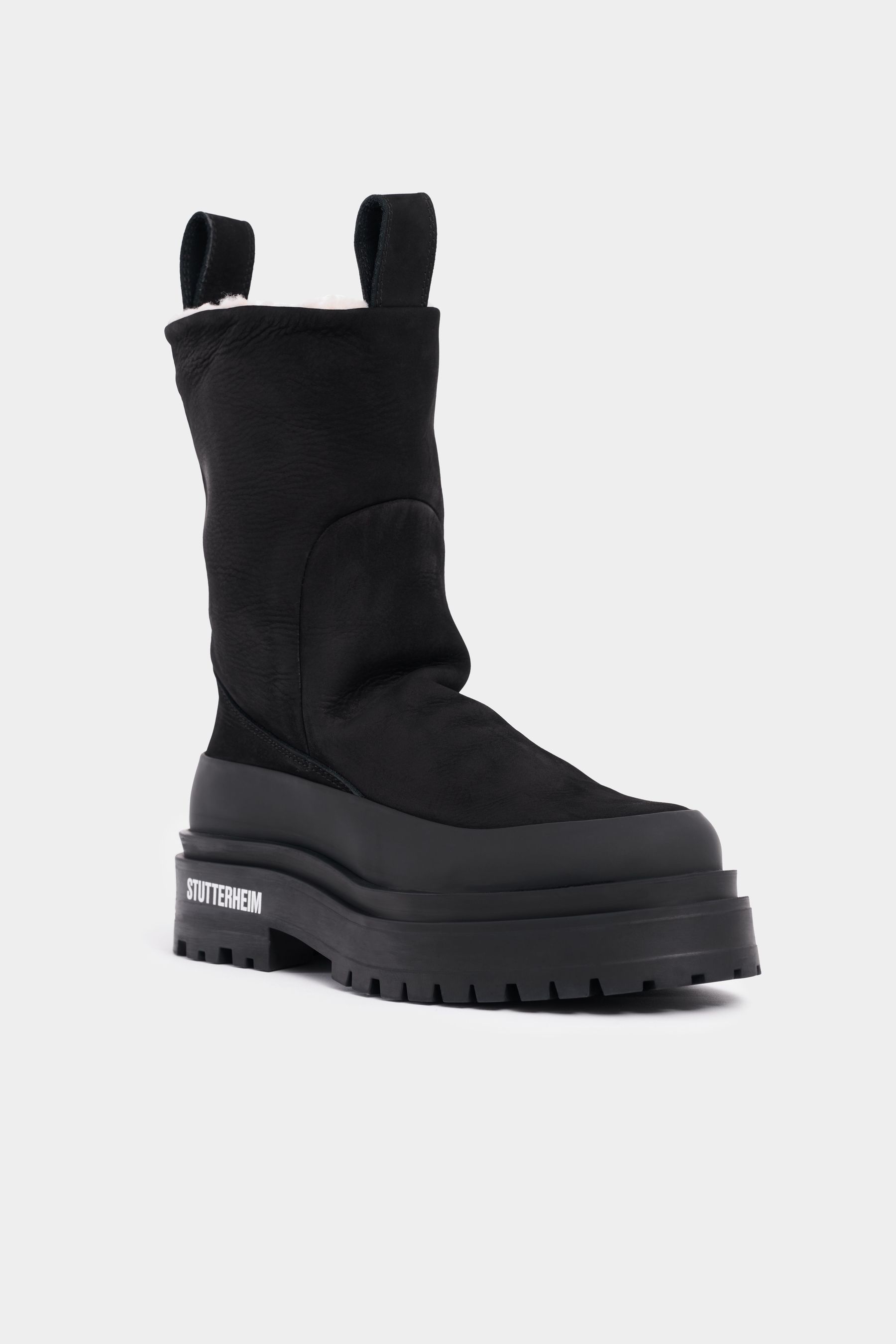 stutterheim rough walker nubuck black footwear winter-boots