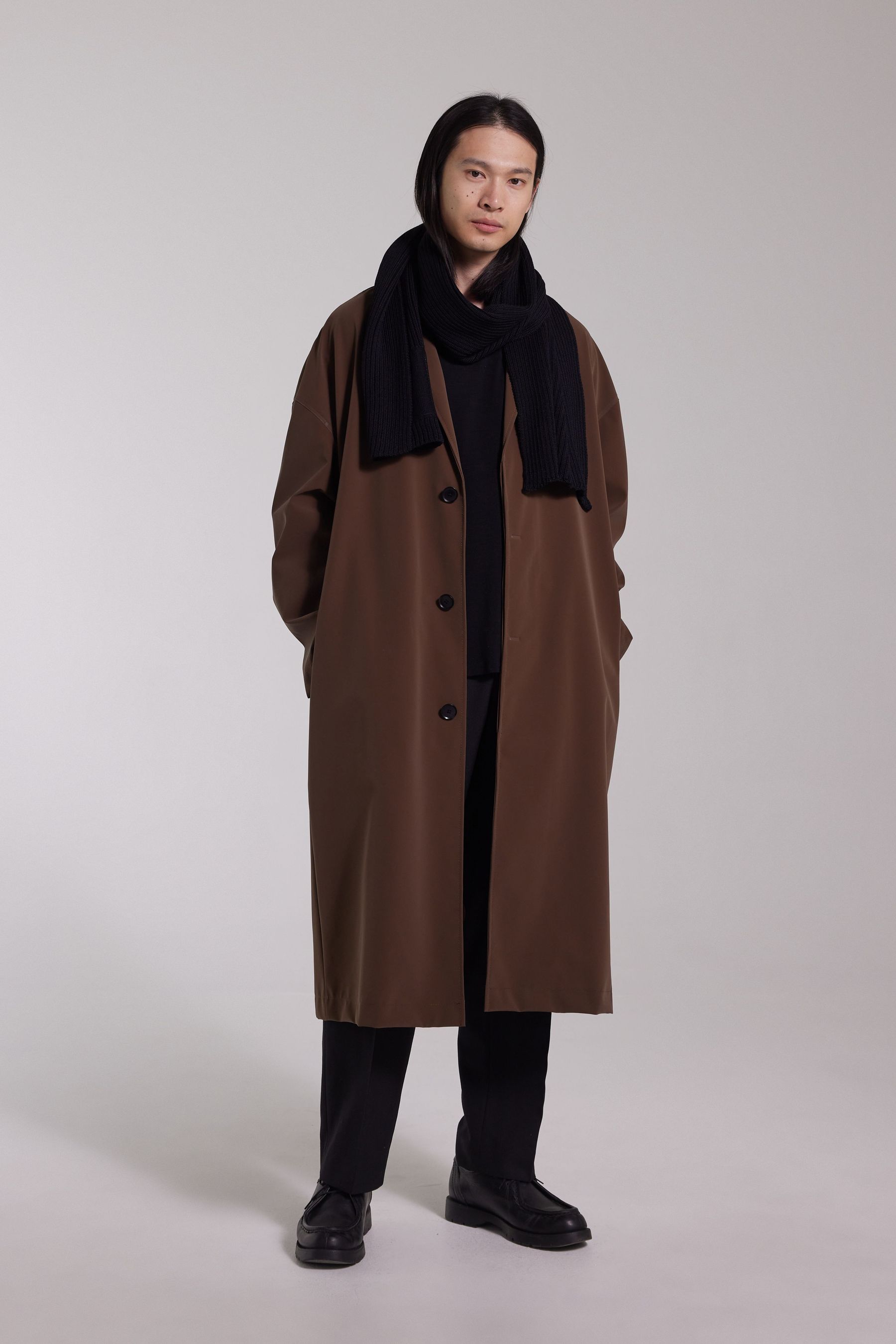 stutterheim rydberg long matte raincoat dark brown men jackets raincoats