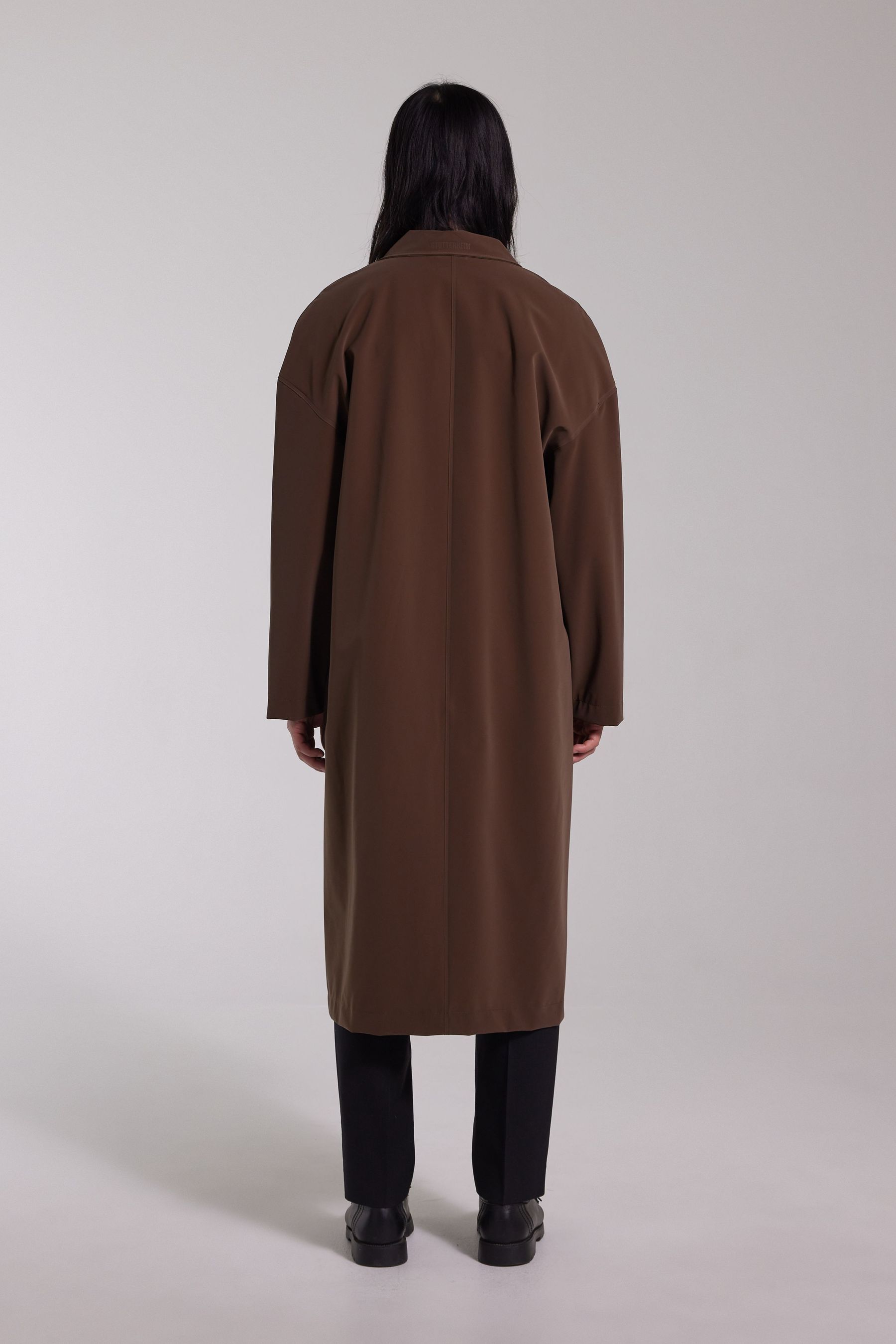 stutterheim rydberg long matte raincoat dark brown men jackets raincoats