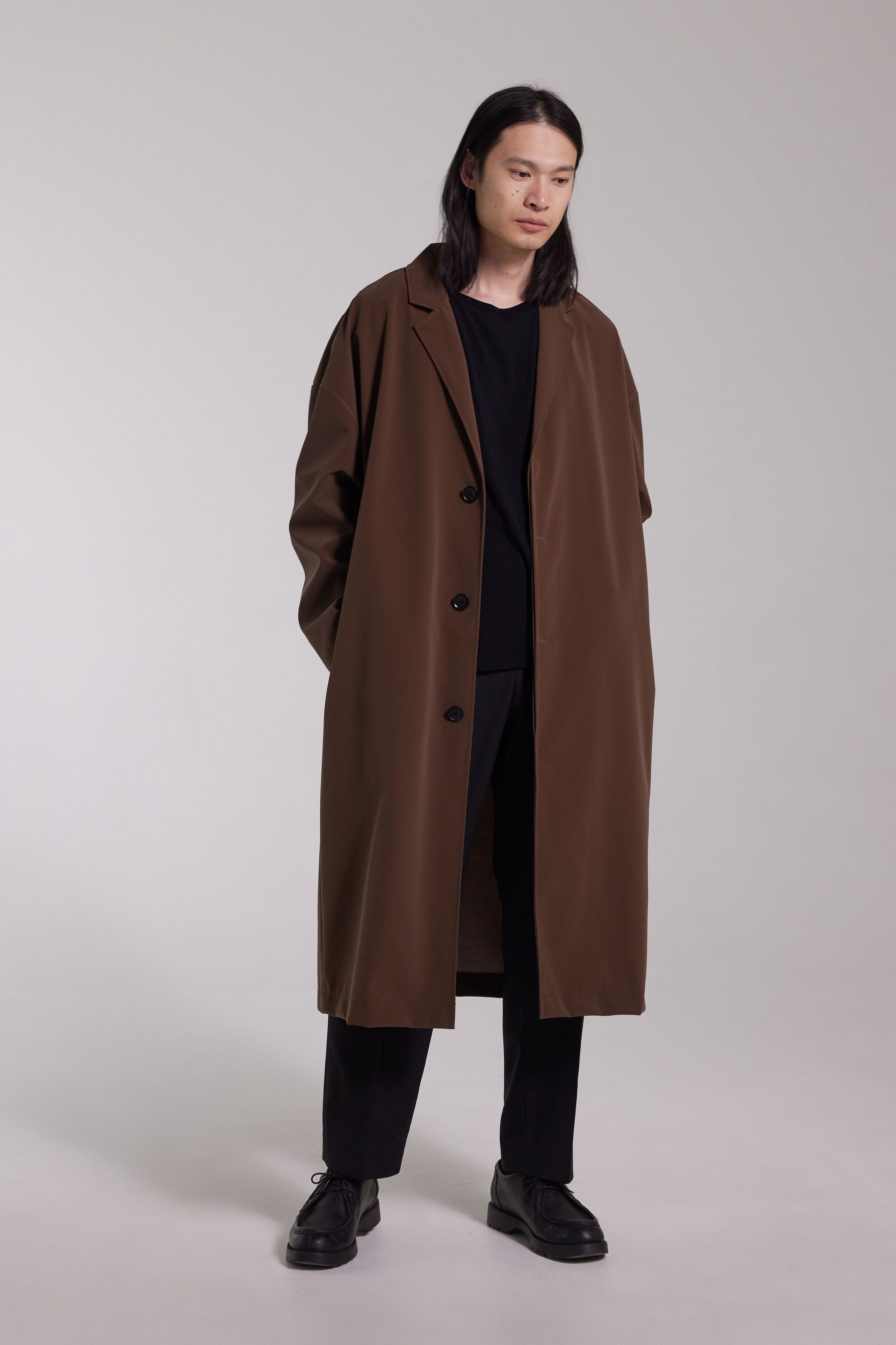 stutterheim rydberg long matte raincoat dark brown men jackets raincoats