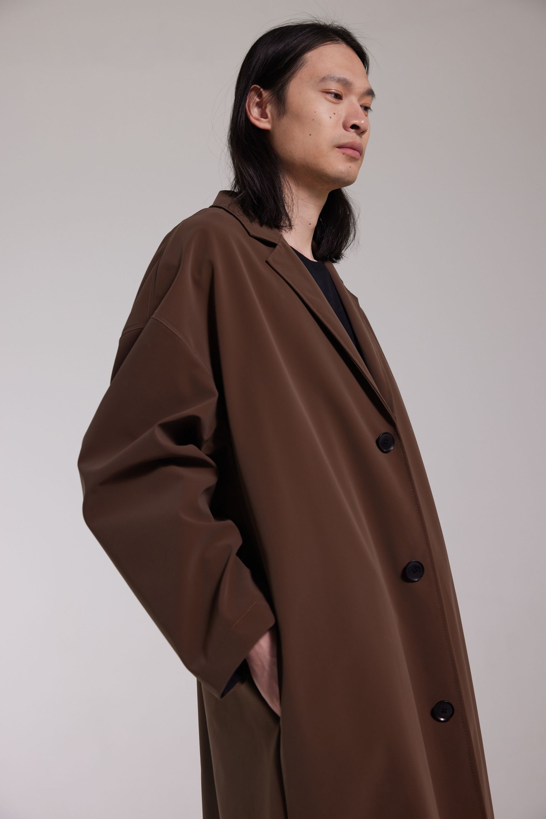stutterheim rydberg long matte raincoat dark brown men jackets raincoats