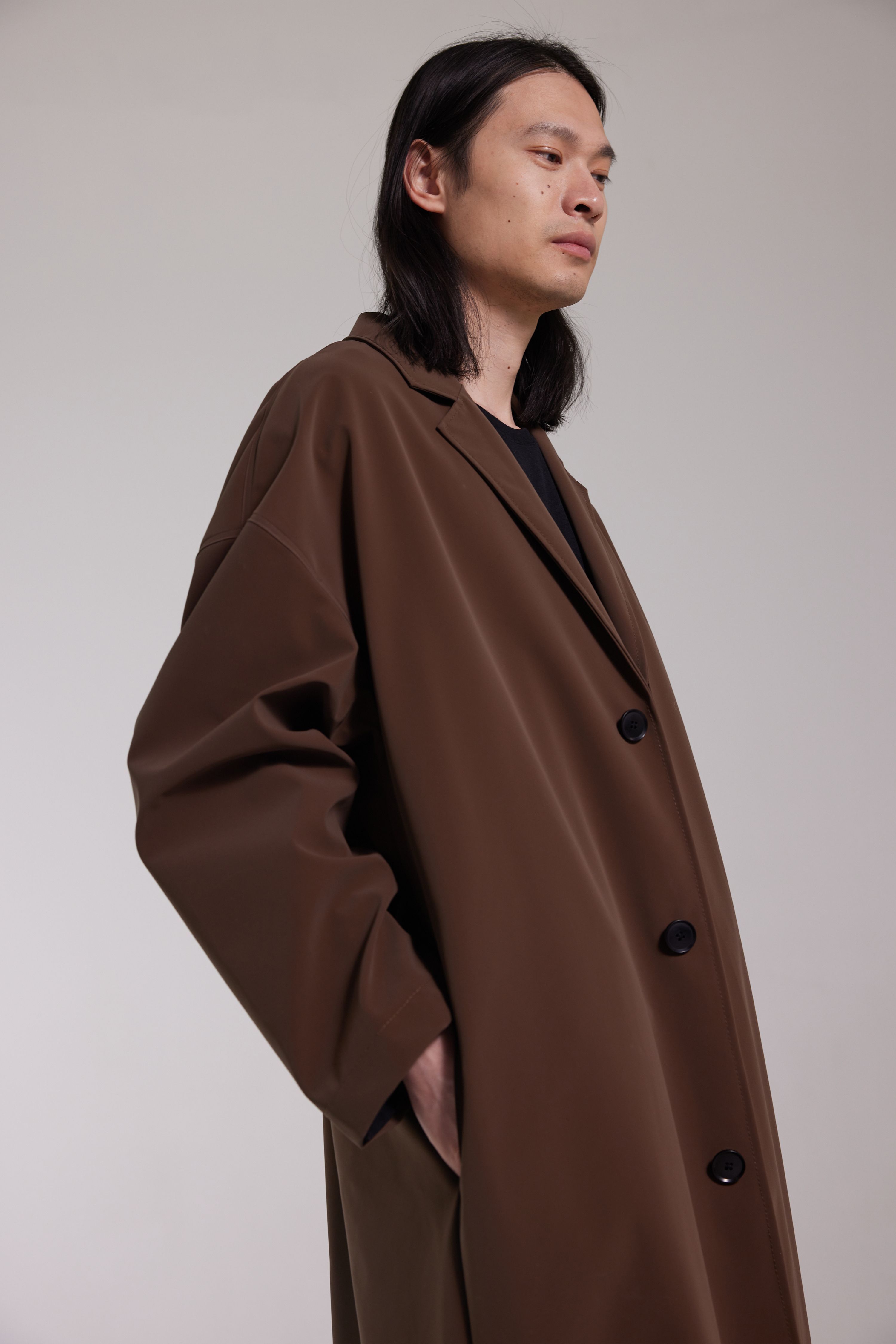 Rydberg Long Matte Raincoat Dark Brown | STUTTERHEIM US