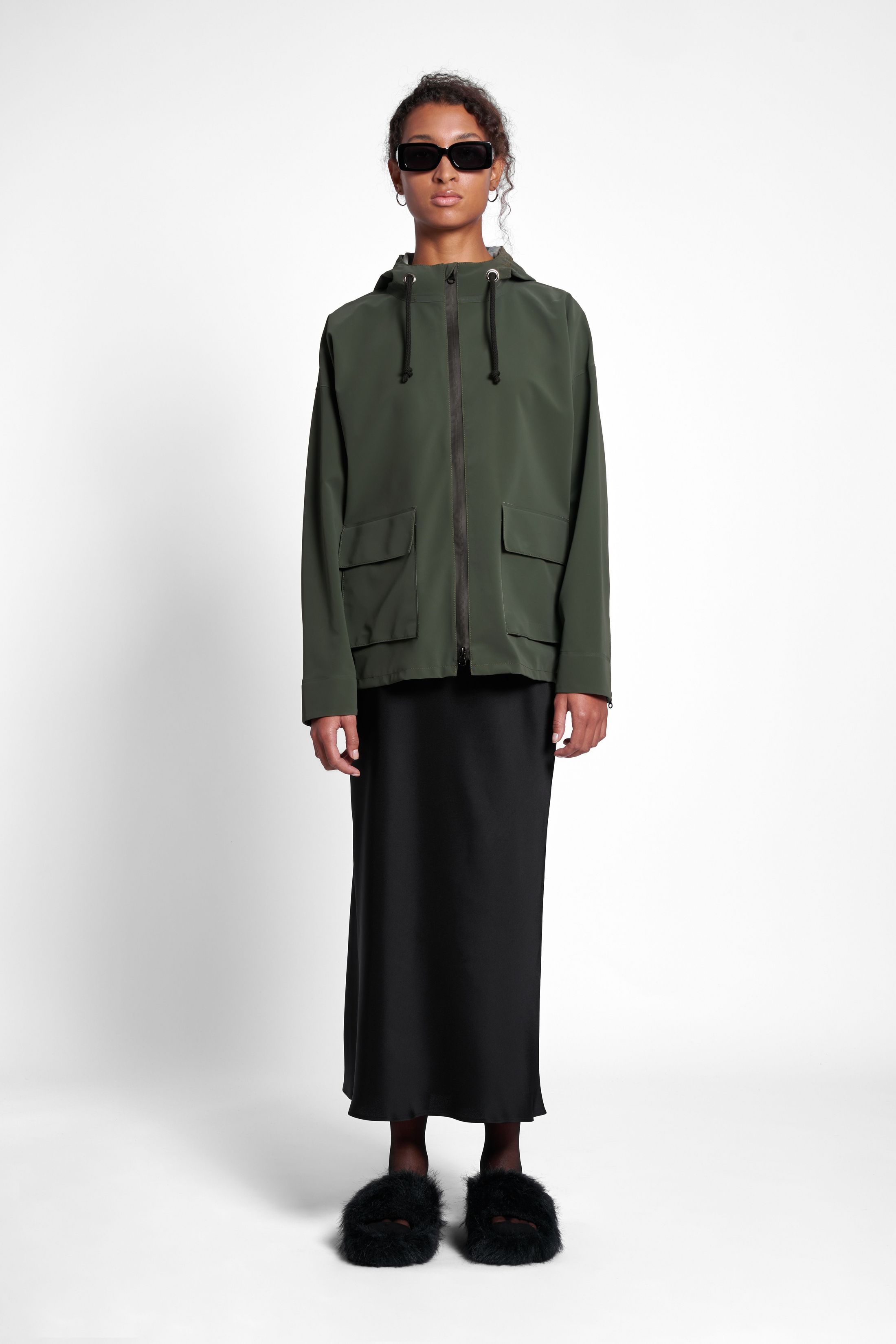 stutterheim sandviken matte zip green women jackets