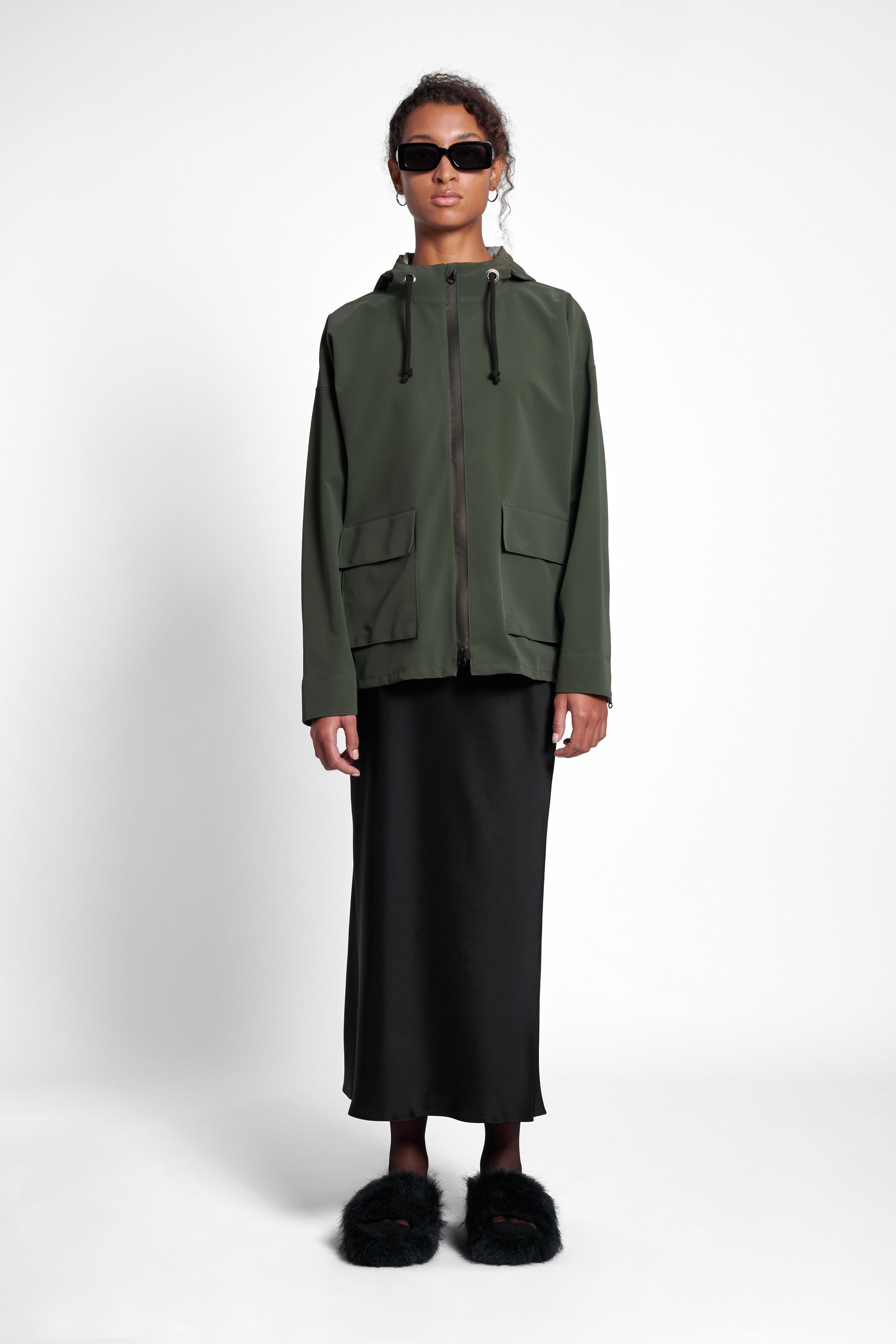 stutterheim sandviken matte zip green women jackets
