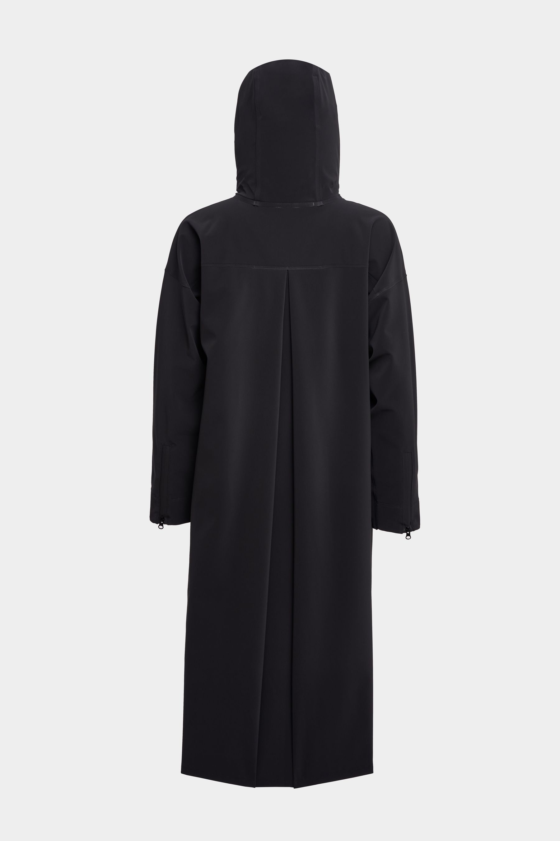 stutterheim sandviken long matte zip raincoat black women jackets raincoats