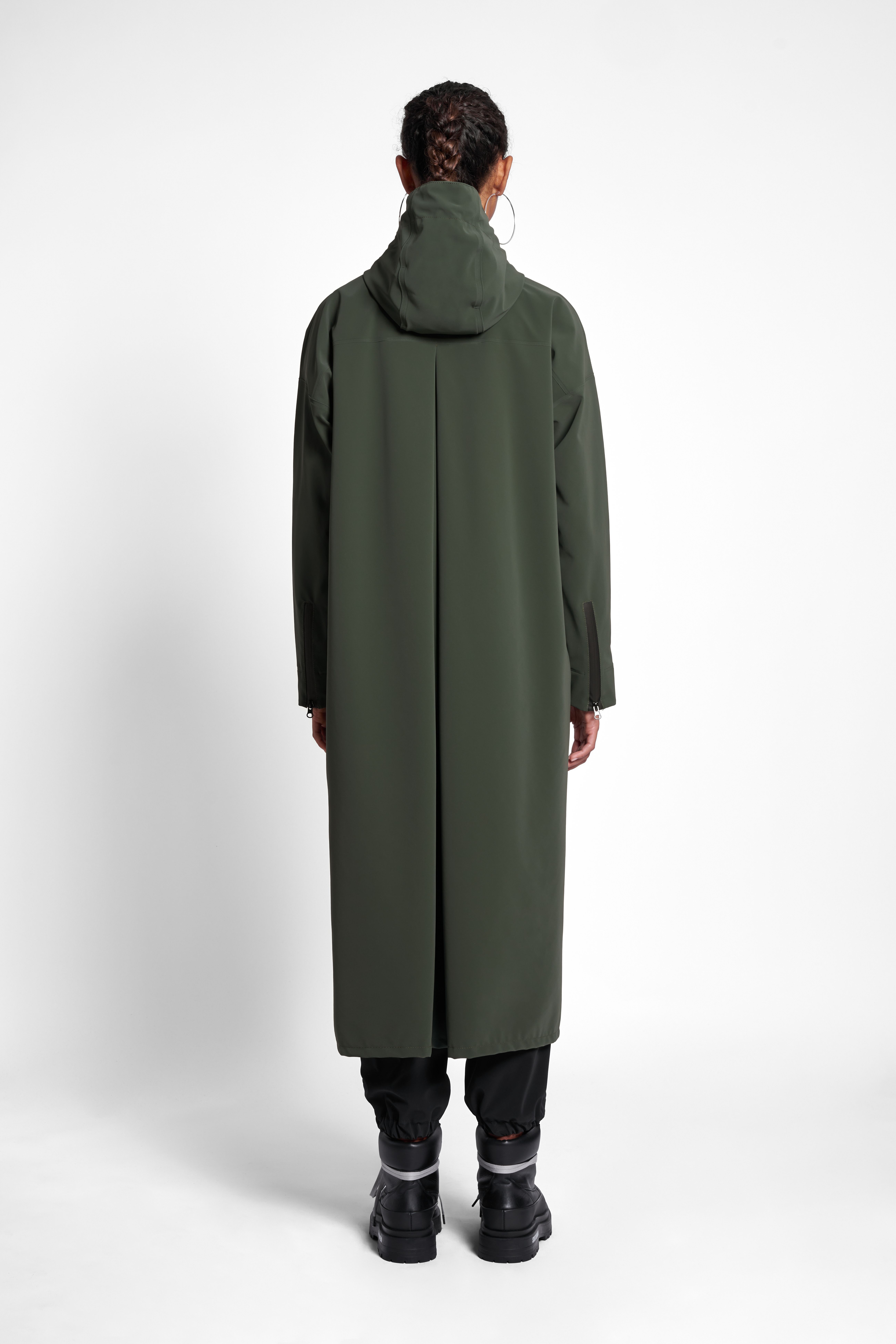 Sandviken Long Matte Zip Raincoat Green | STUTTERHEIM US