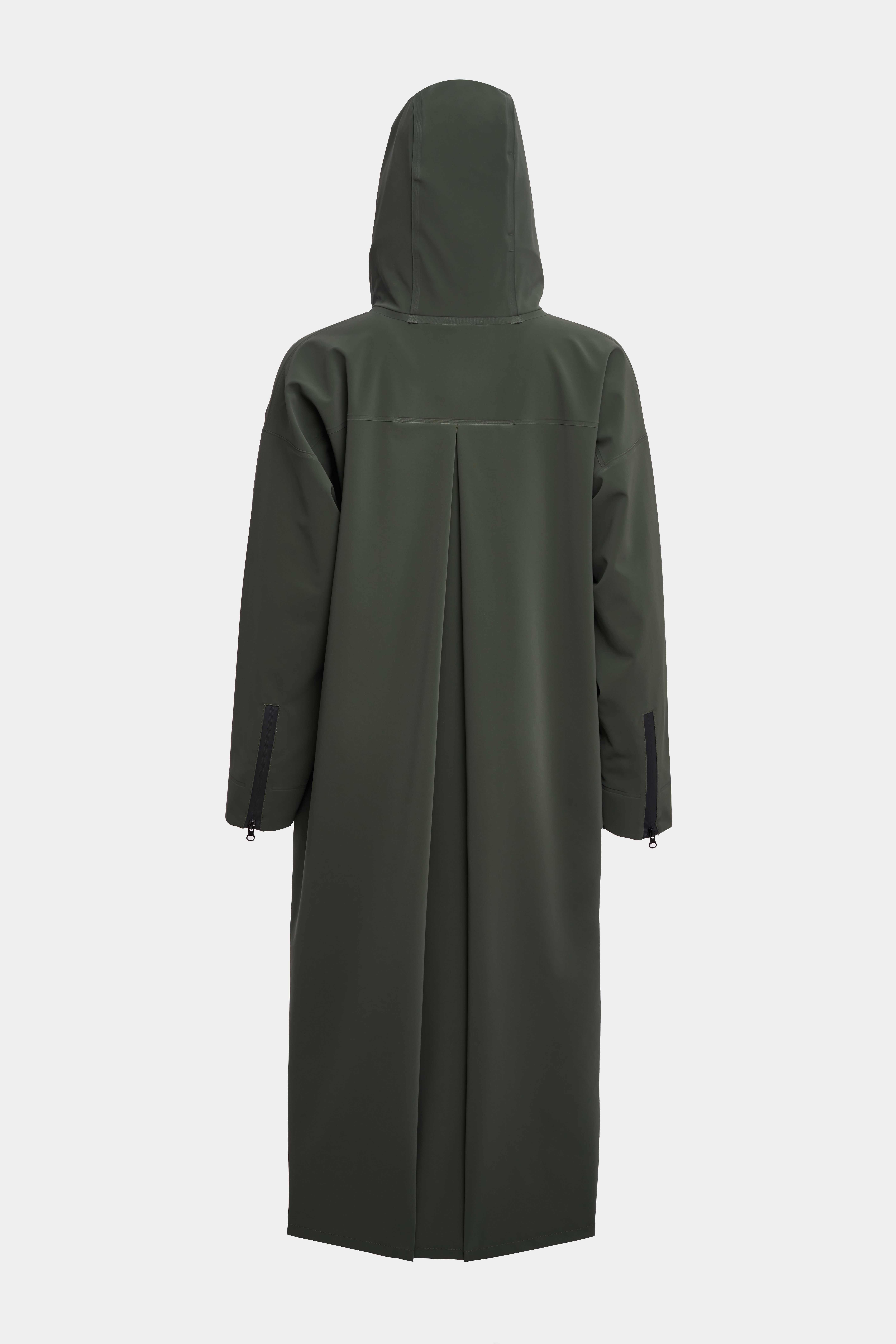 Sandviken Long Matte Zip Raincoat Green | STUTTERHEIM US