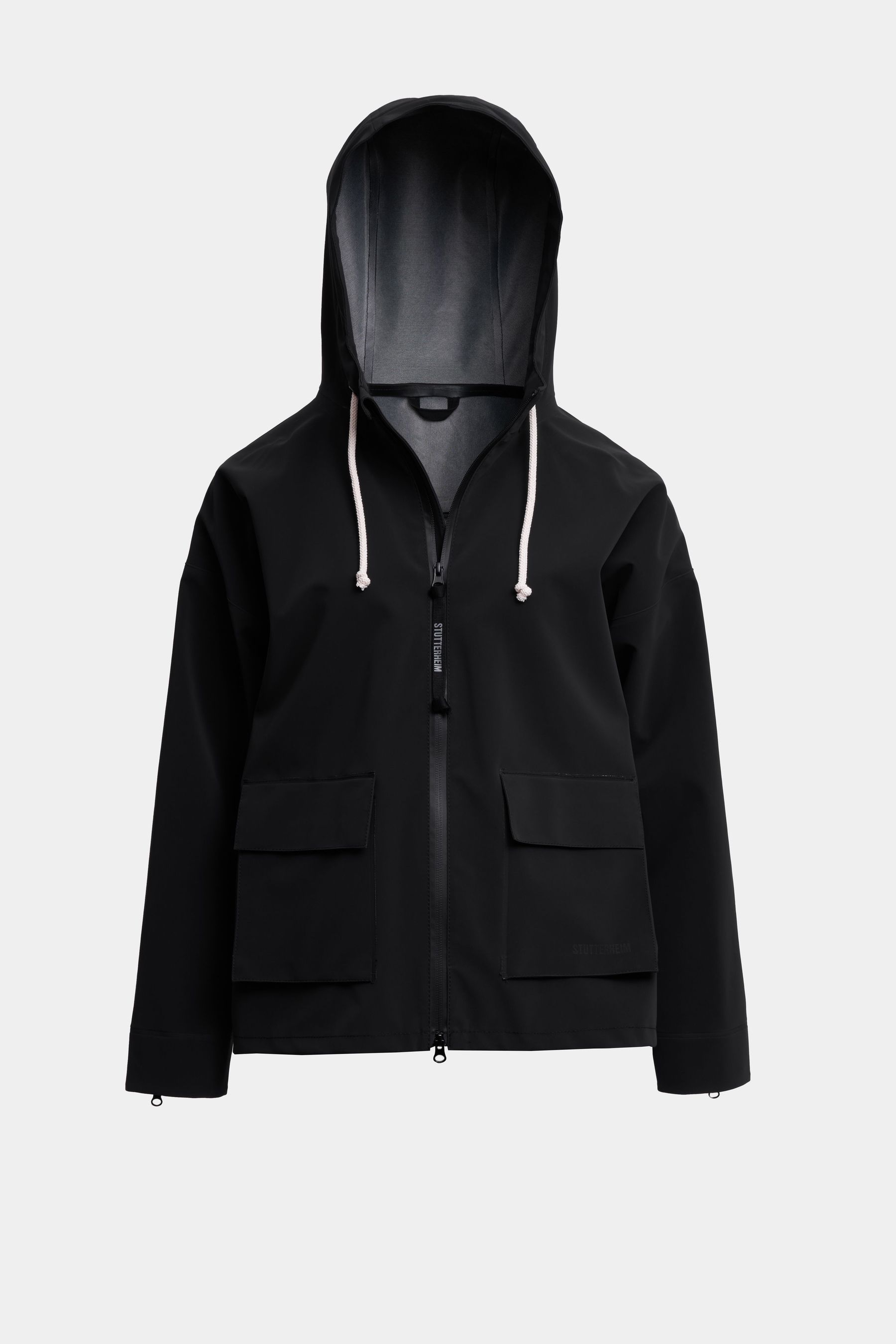 stutterheim sandviken matte zip raincoat black women jackets raincoats