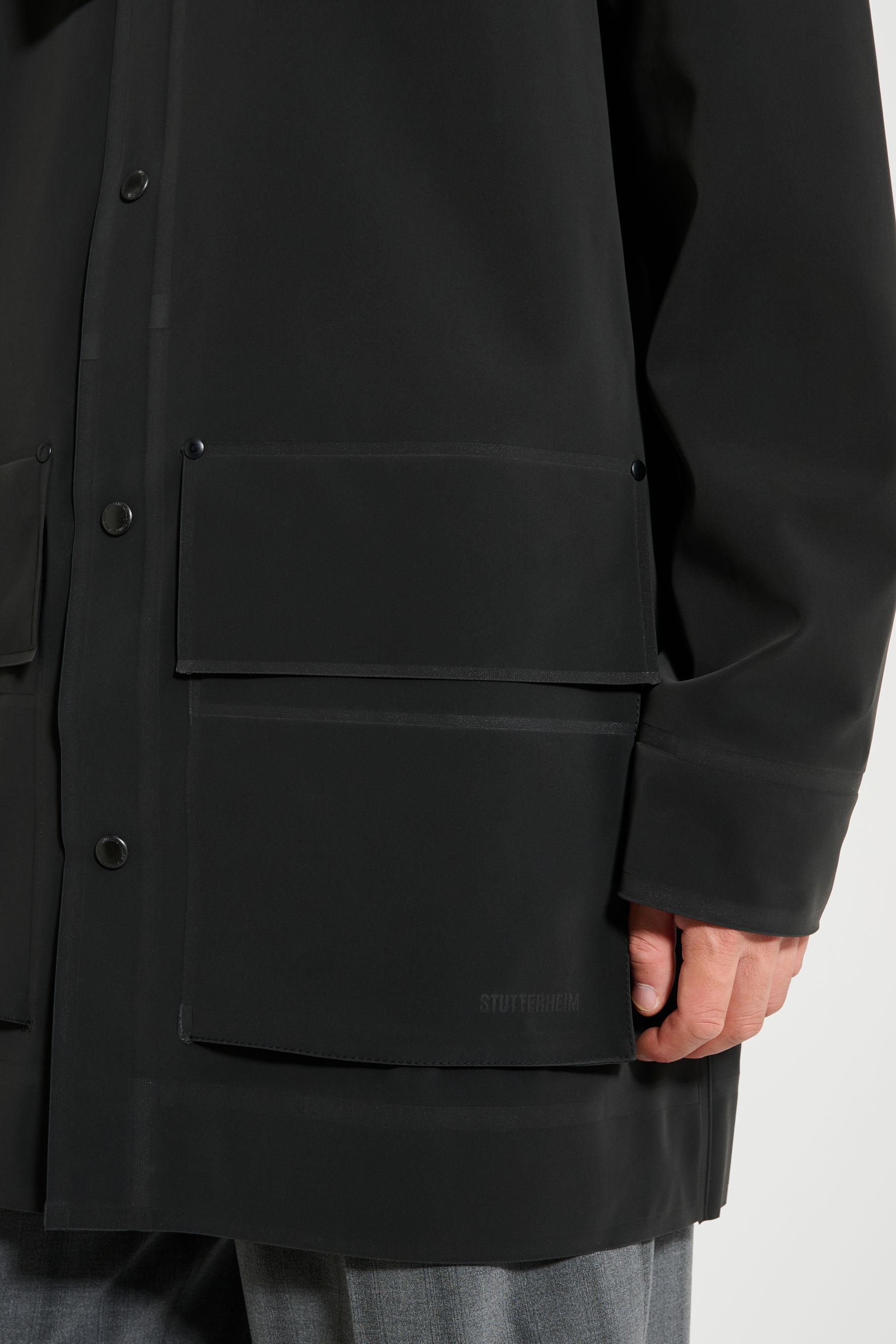 stutterheim stockholm 15 raincoat black men jackets