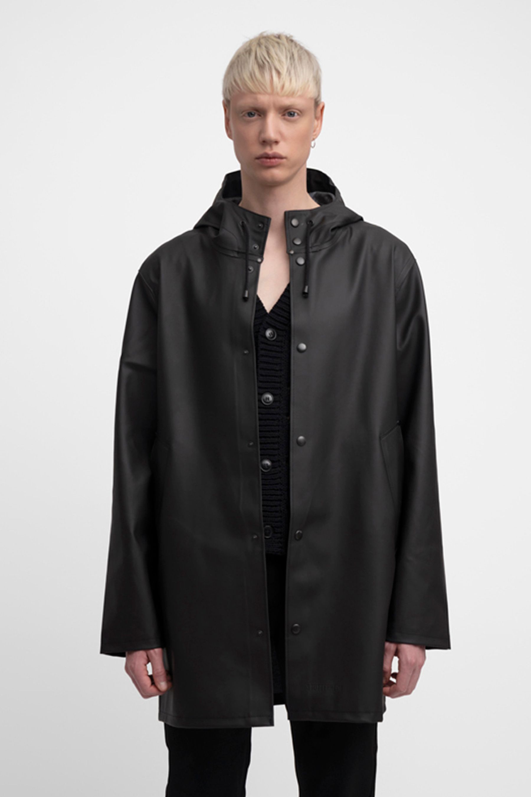 stutterheim stockholm raincoat black men jackets raincoats