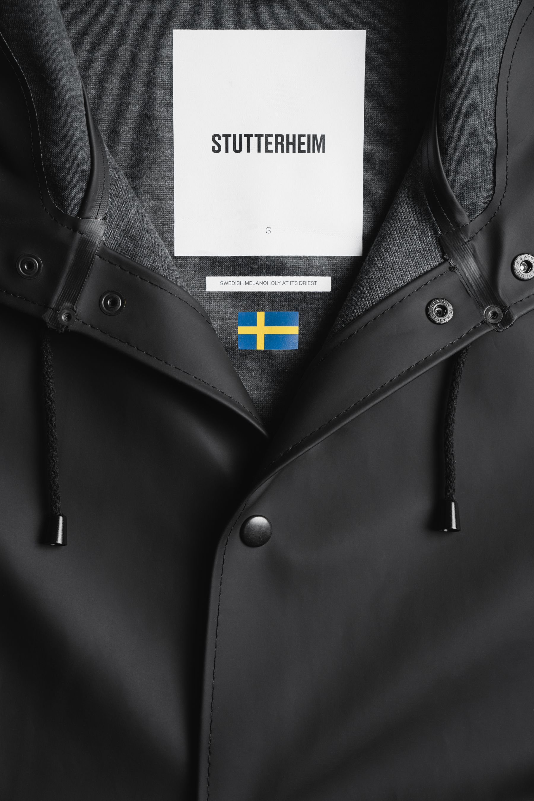 stutterheim stockholm bike raincoat black men jackets raincoats