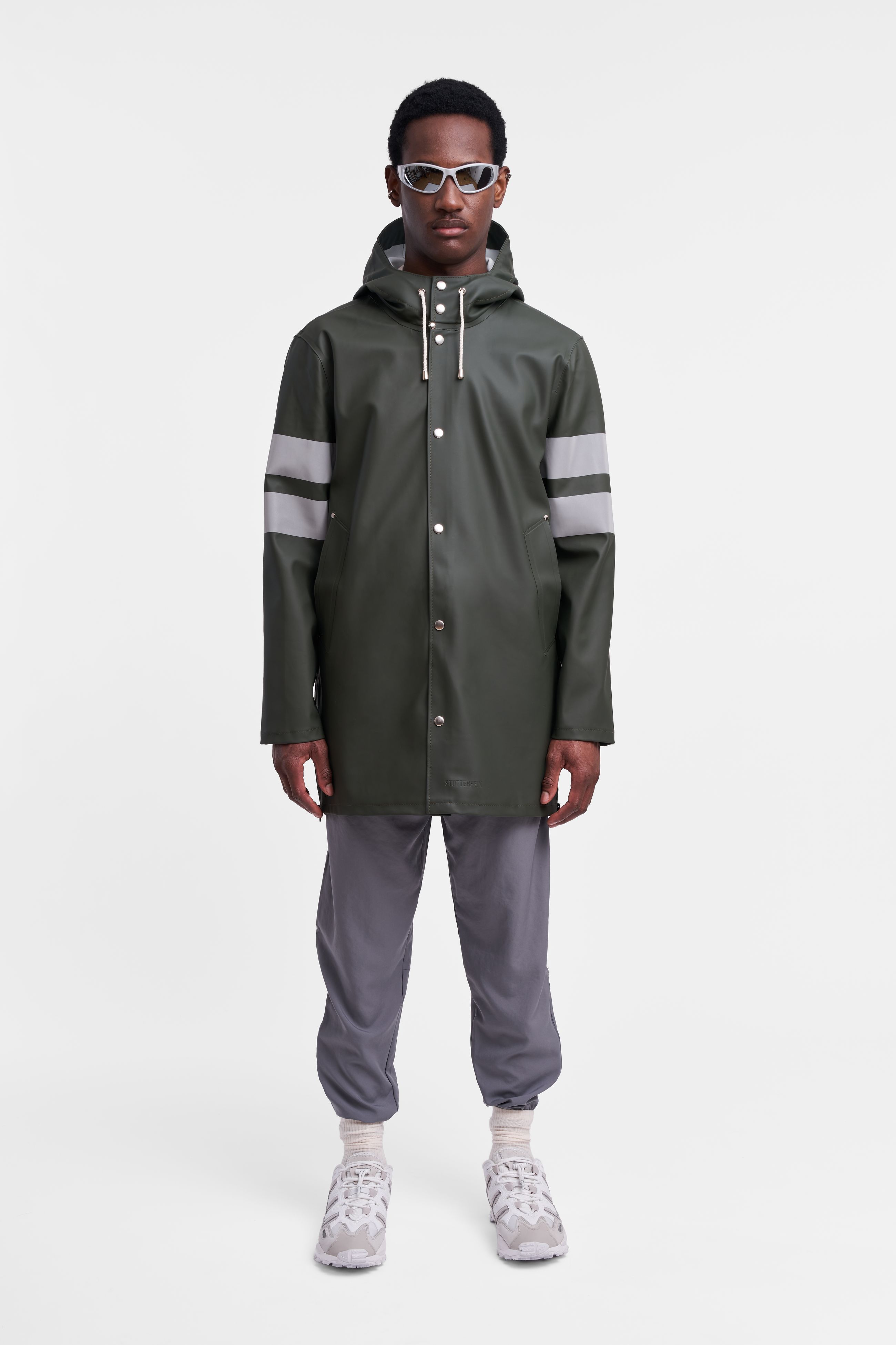 stutterheim stockholm bike raincoat green men jackets raincoats