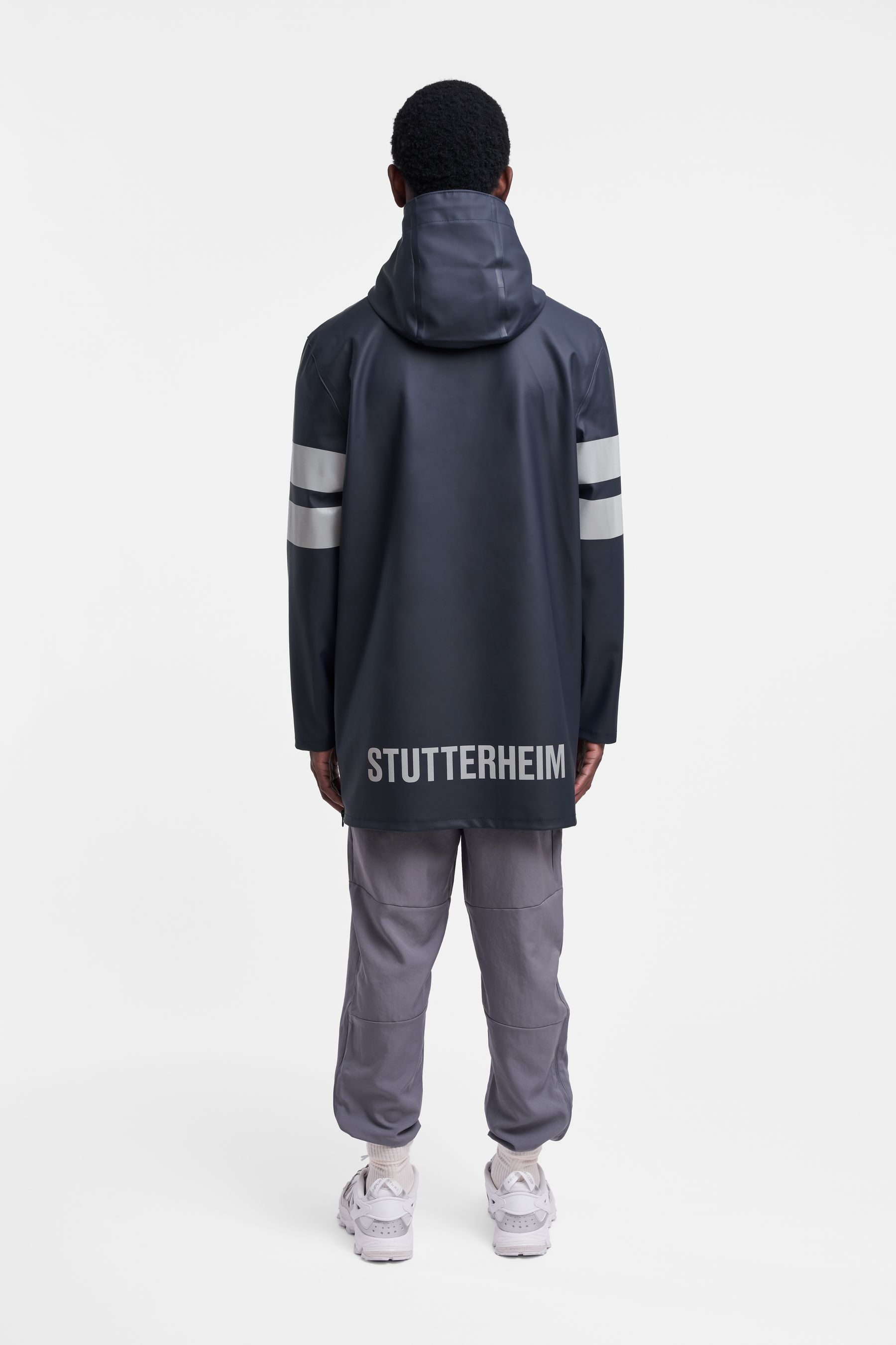 stutterheim stockholm bike raincoat navy men jackets raincoats