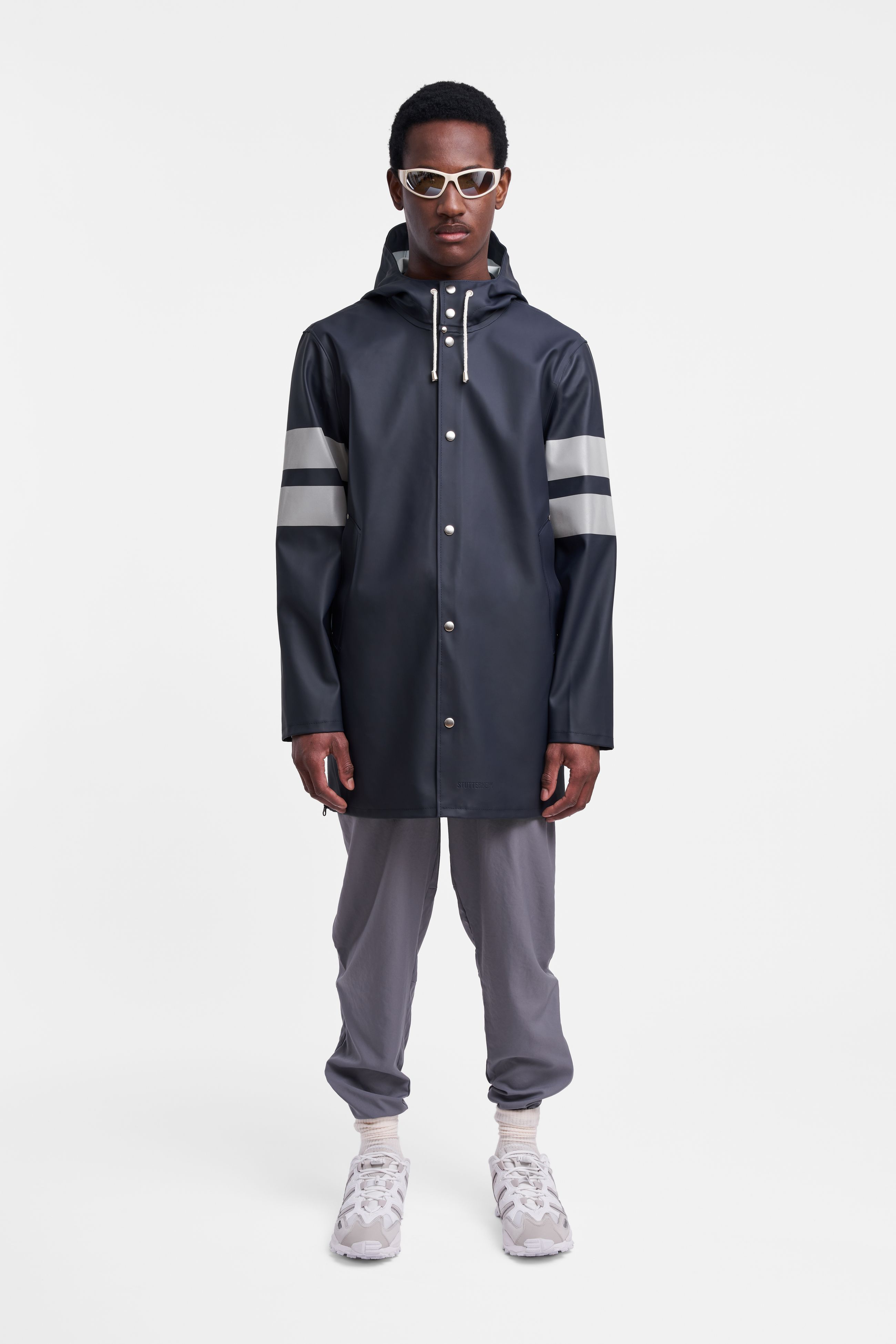 stutterheim stockholm bike raincoat navy men jackets raincoats