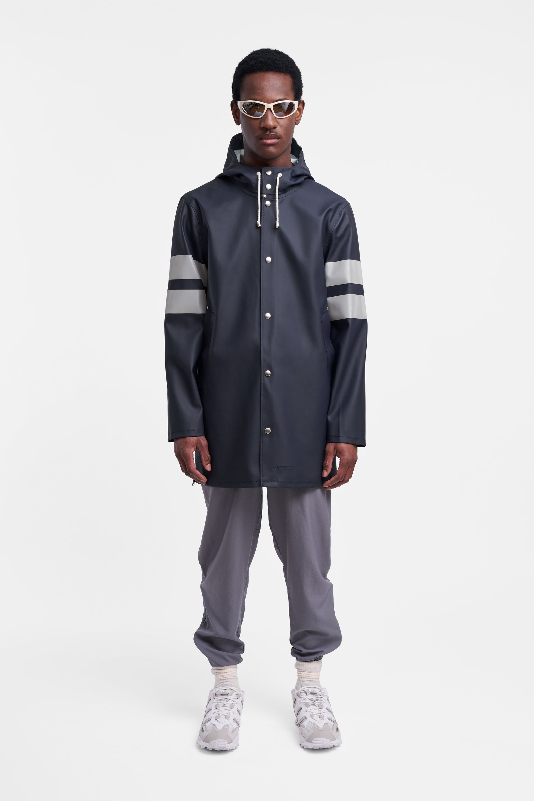 stutterheim stockholm bike raincoat navy women jackets raincoats