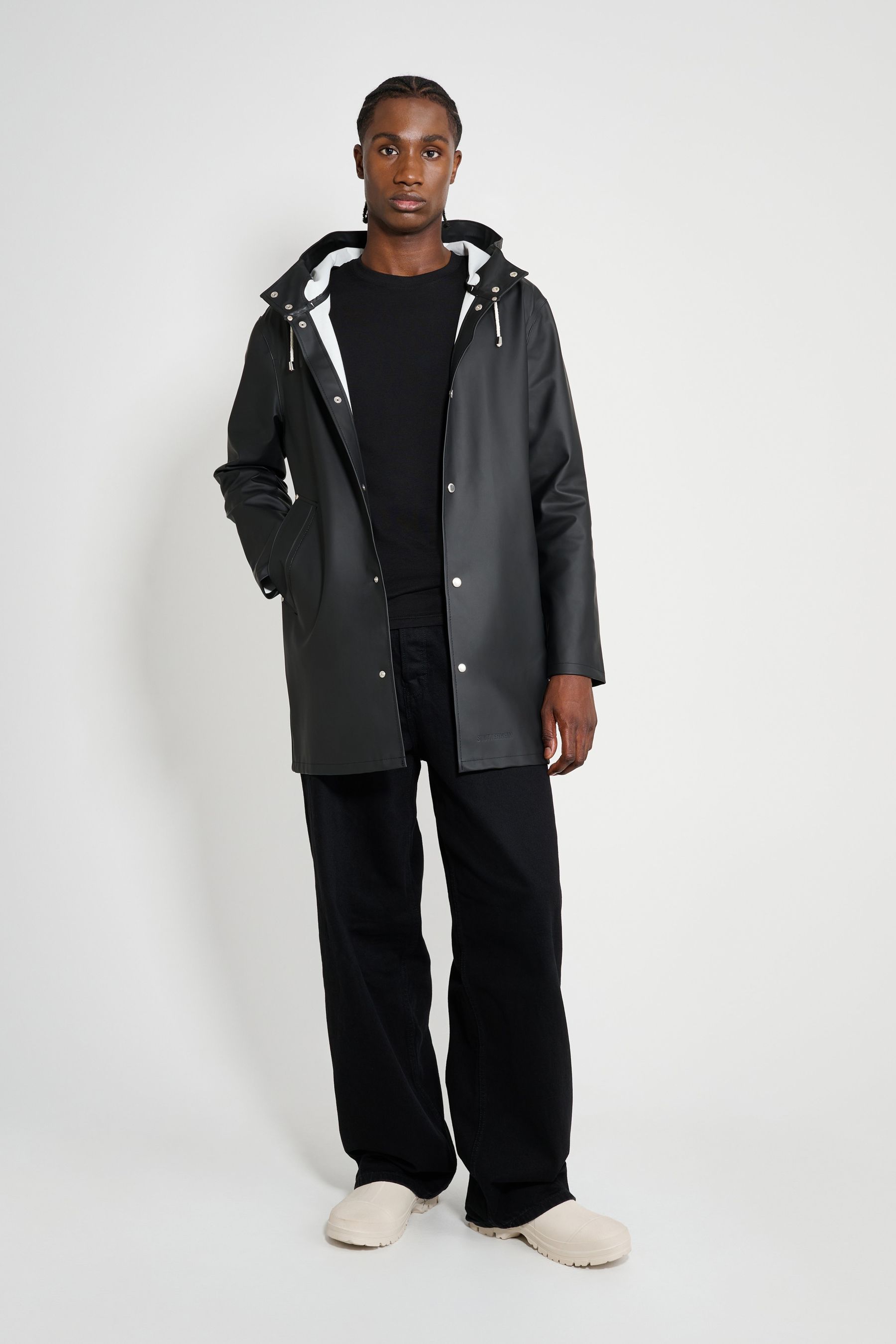 stutterheim stockholm raincoat black men jackets raincoats