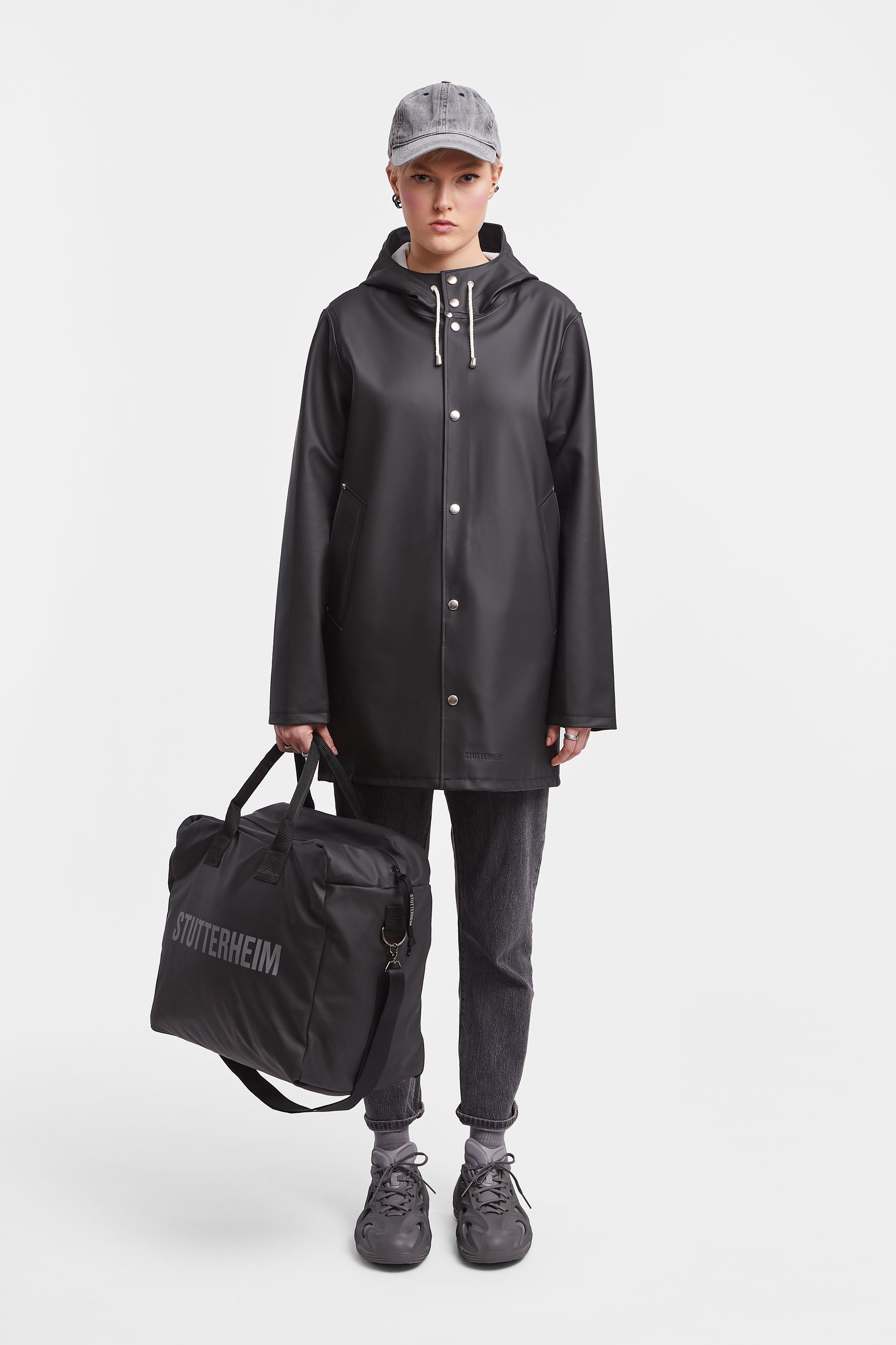 stutterheim stockholm raincoat black men jackets raincoats