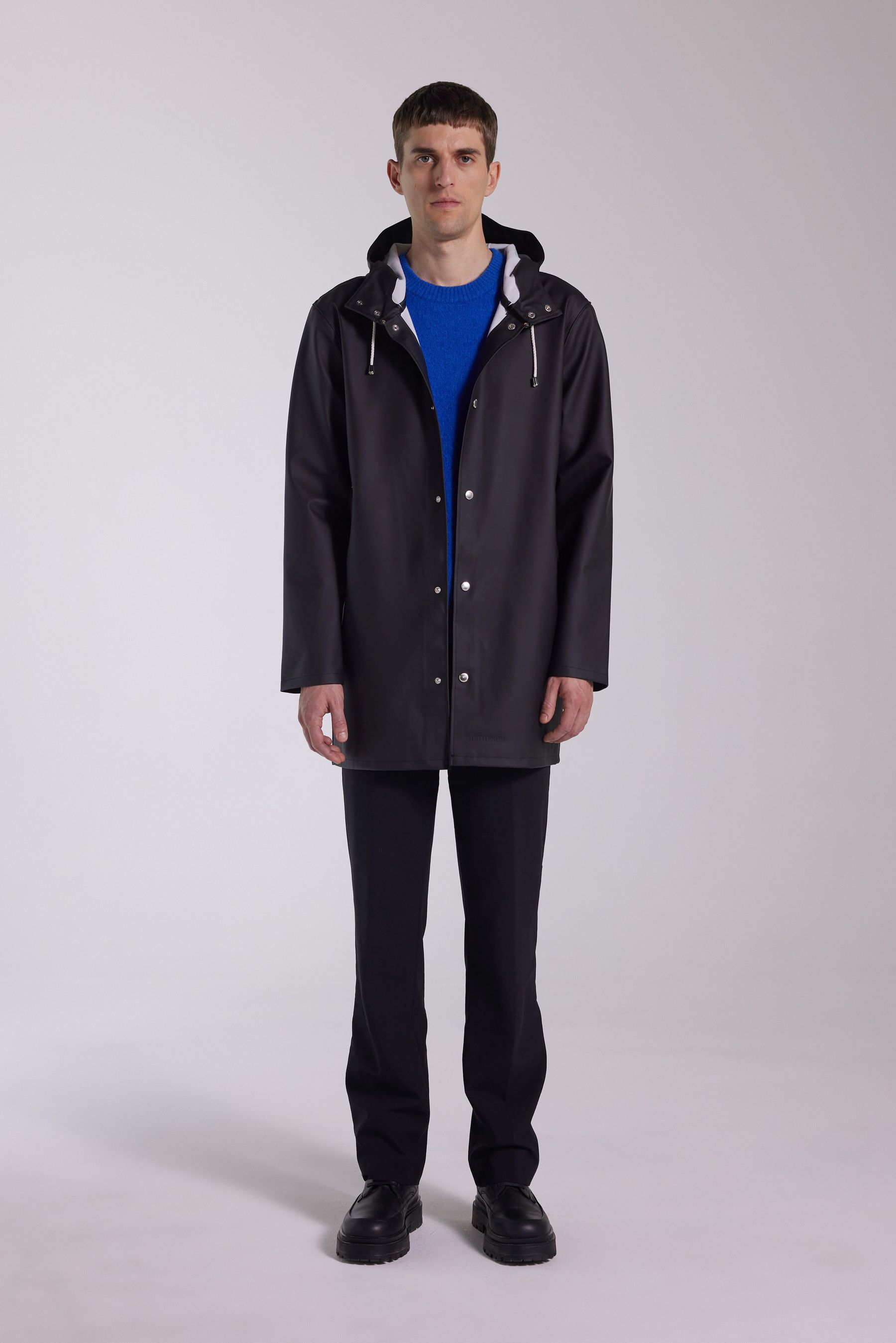 stutterheim stockholm raincoat black men jackets raincoats