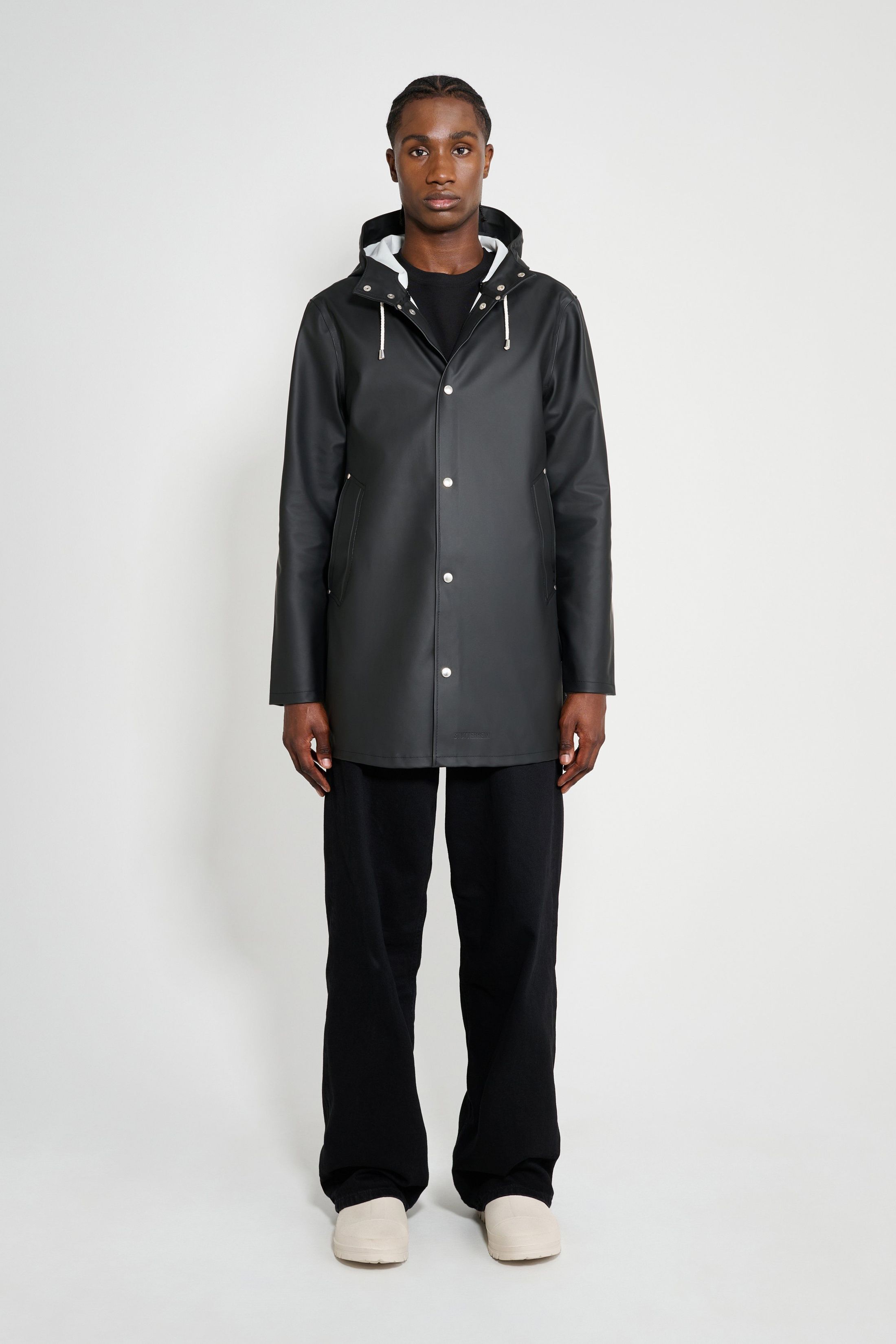 stutterheim stockholm raincoat black men jackets raincoats