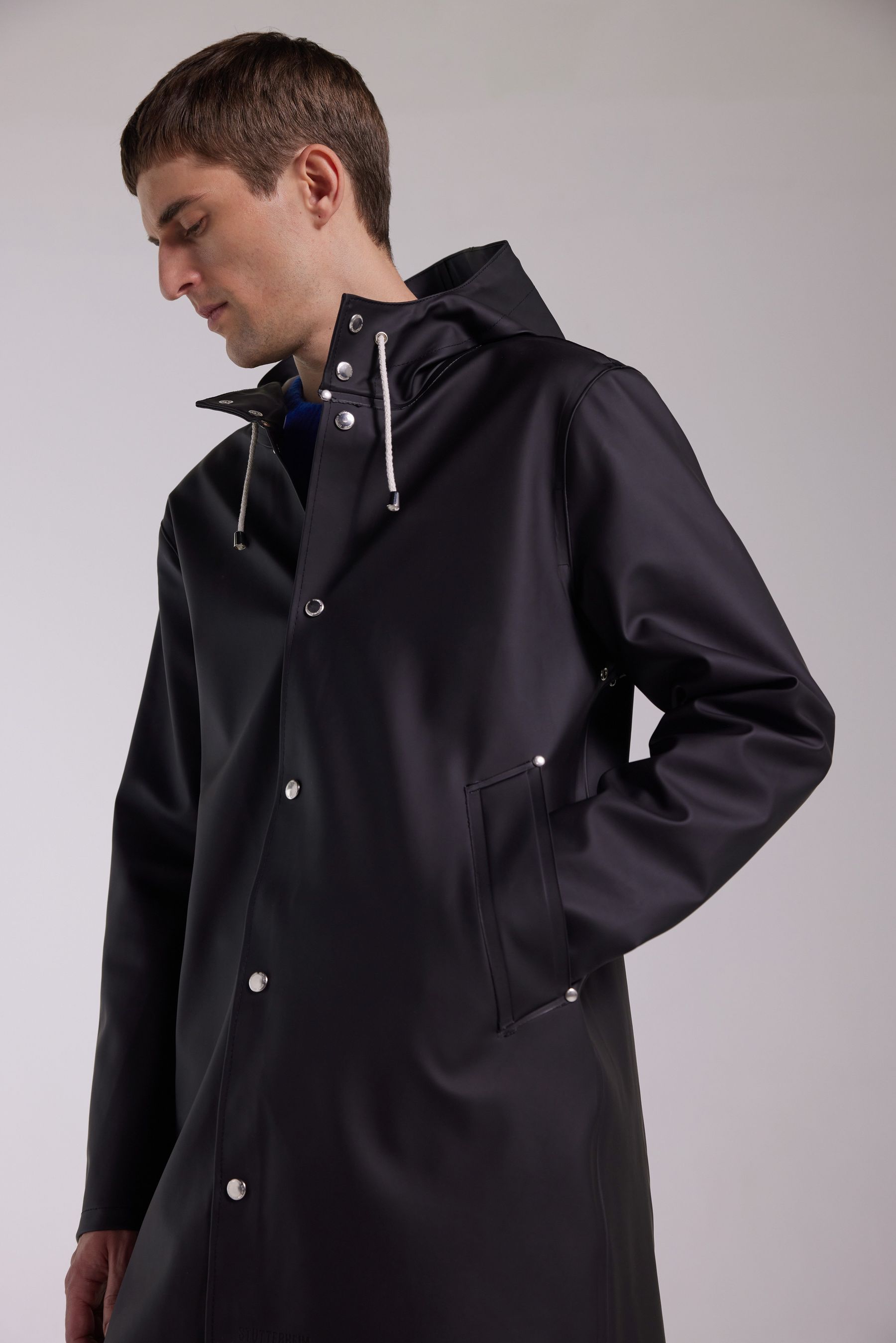 stutterheim stockholm raincoat black men jackets raincoats