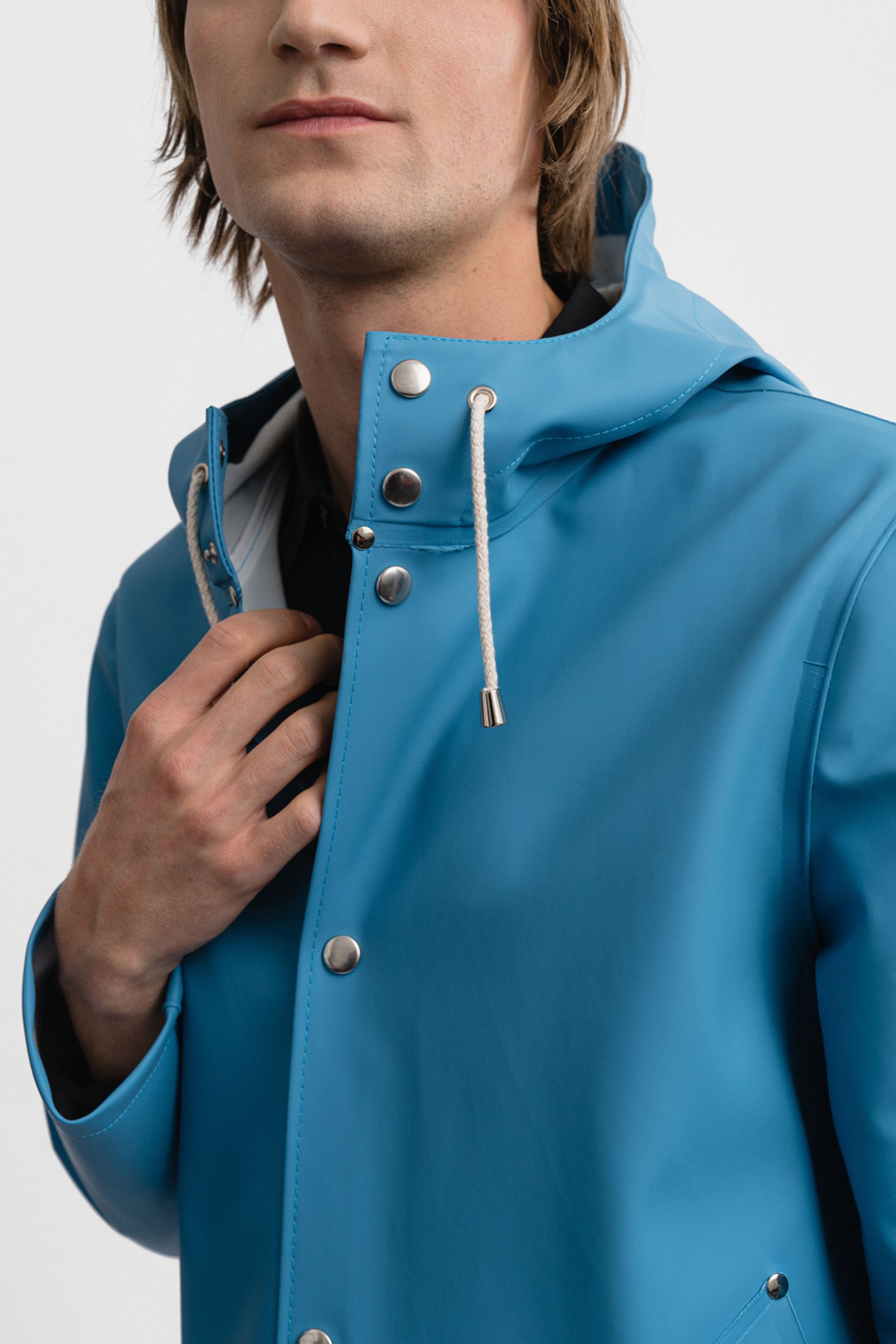 stutterheim stockholm raincoat blue fog men jackets raincoats