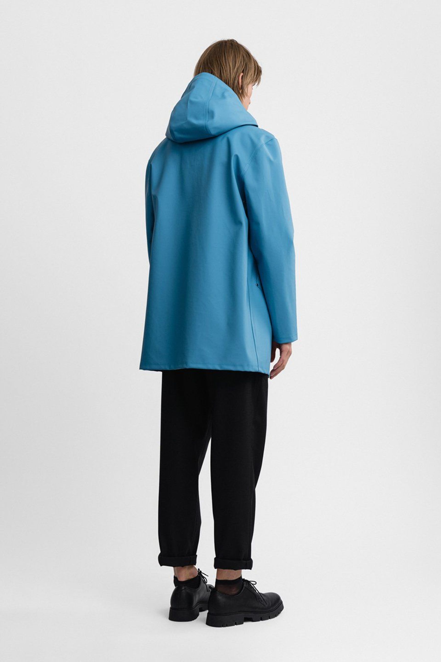 stutterheim stockholm raincoat blue fog men jackets raincoats