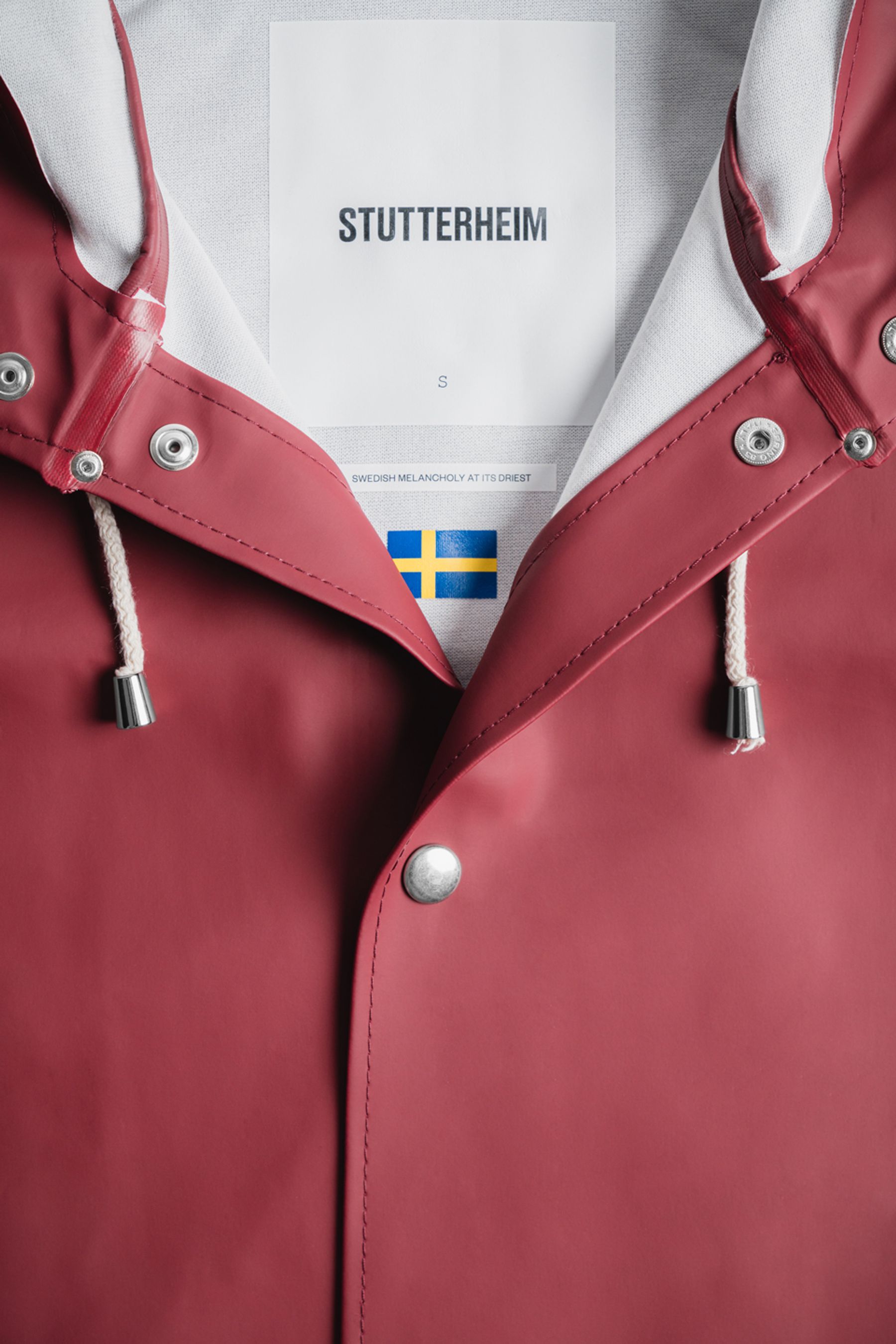 stutterheim stockholm raincoat burgundy men jackets raincoats