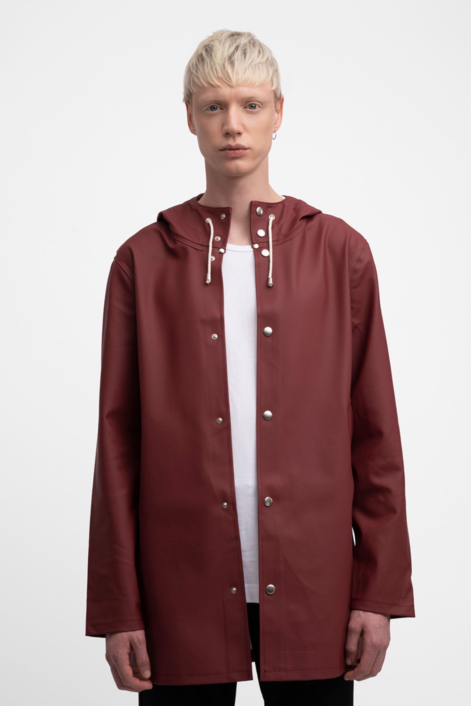 stutterheim stockholm raincoat burgundy men jackets raincoats