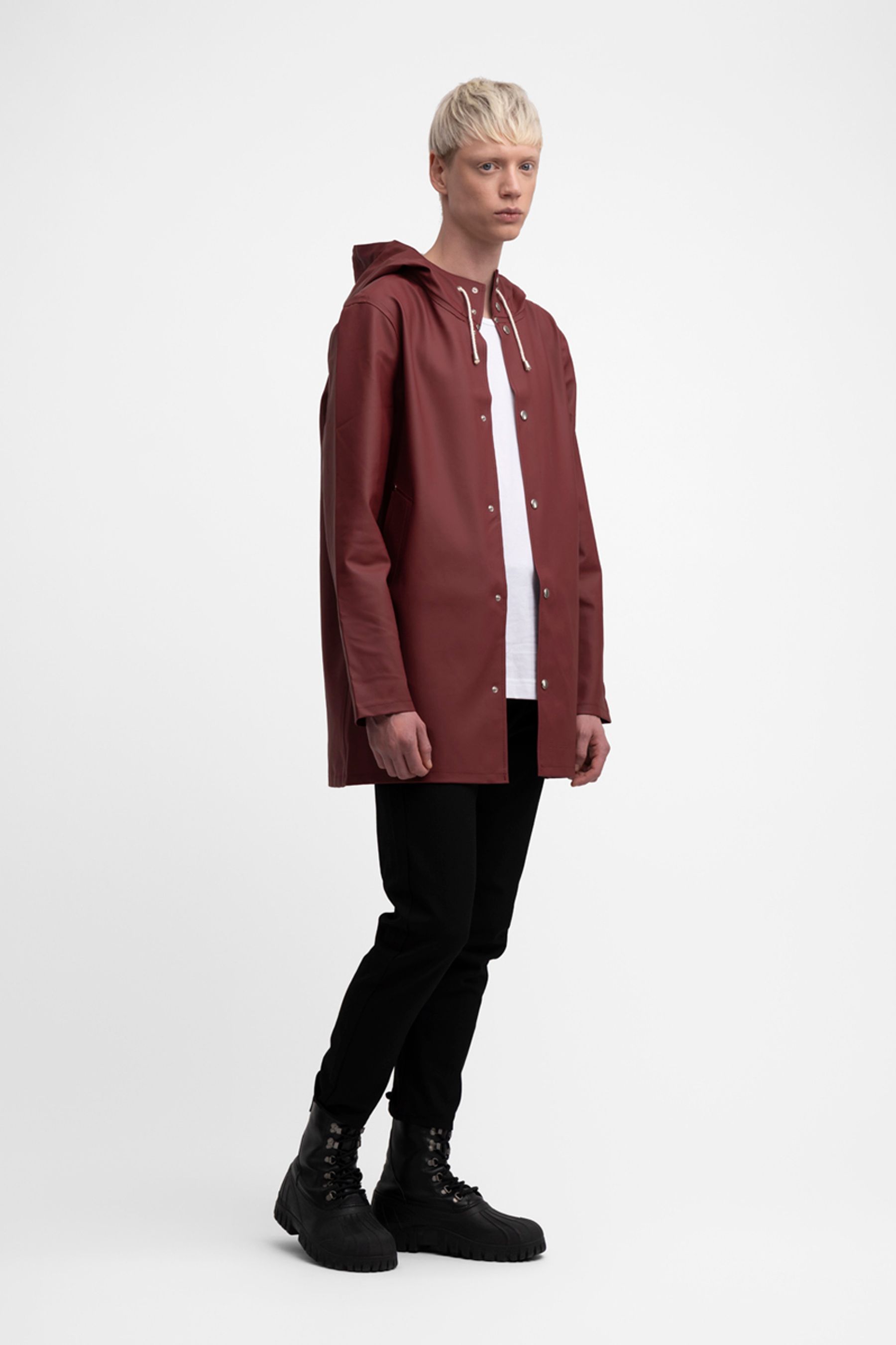 stutterheim stockholm raincoat burgundy men jackets raincoats