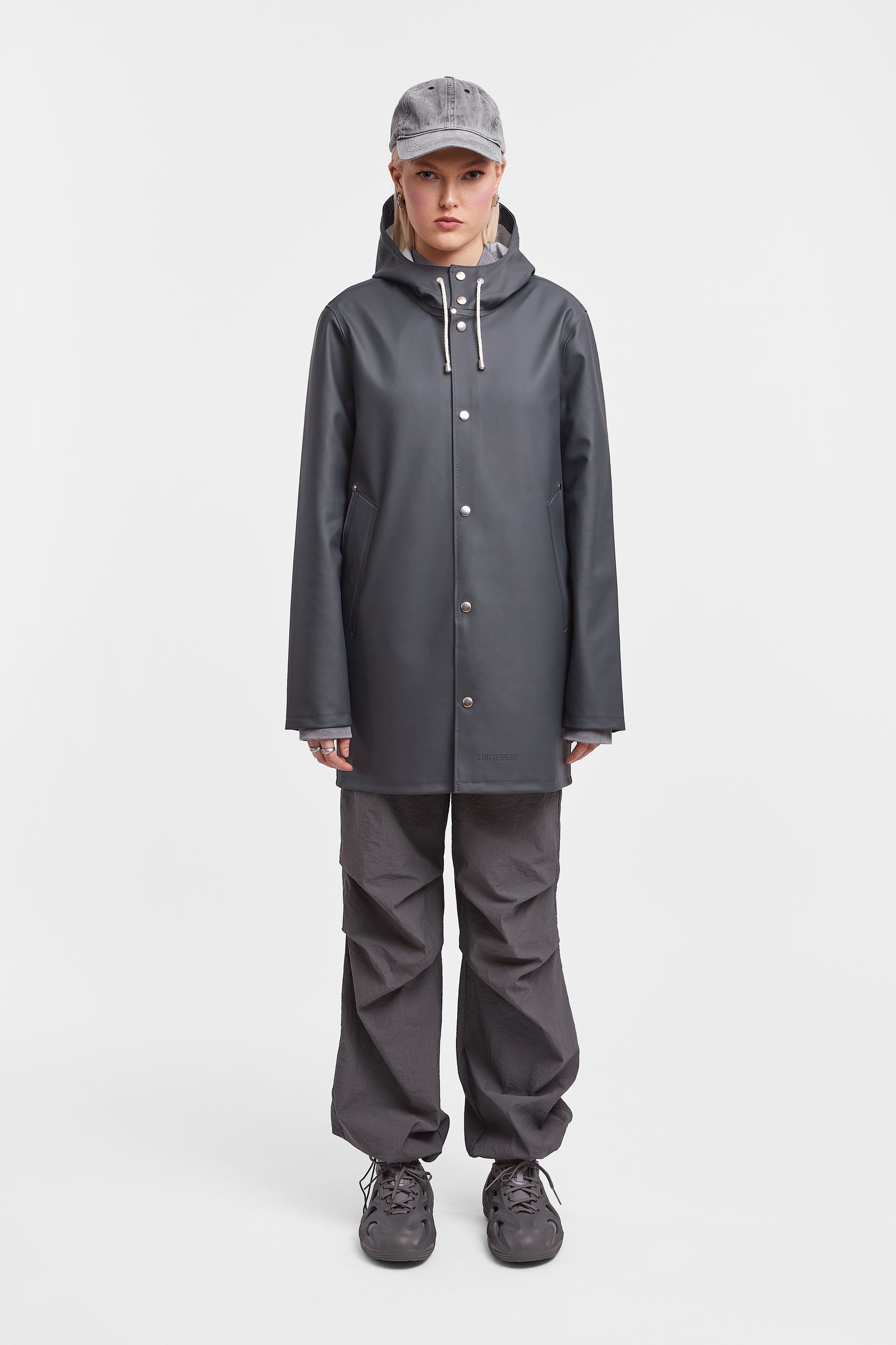 stutterheim stockholm raincoat charcoal men jackets raincoats