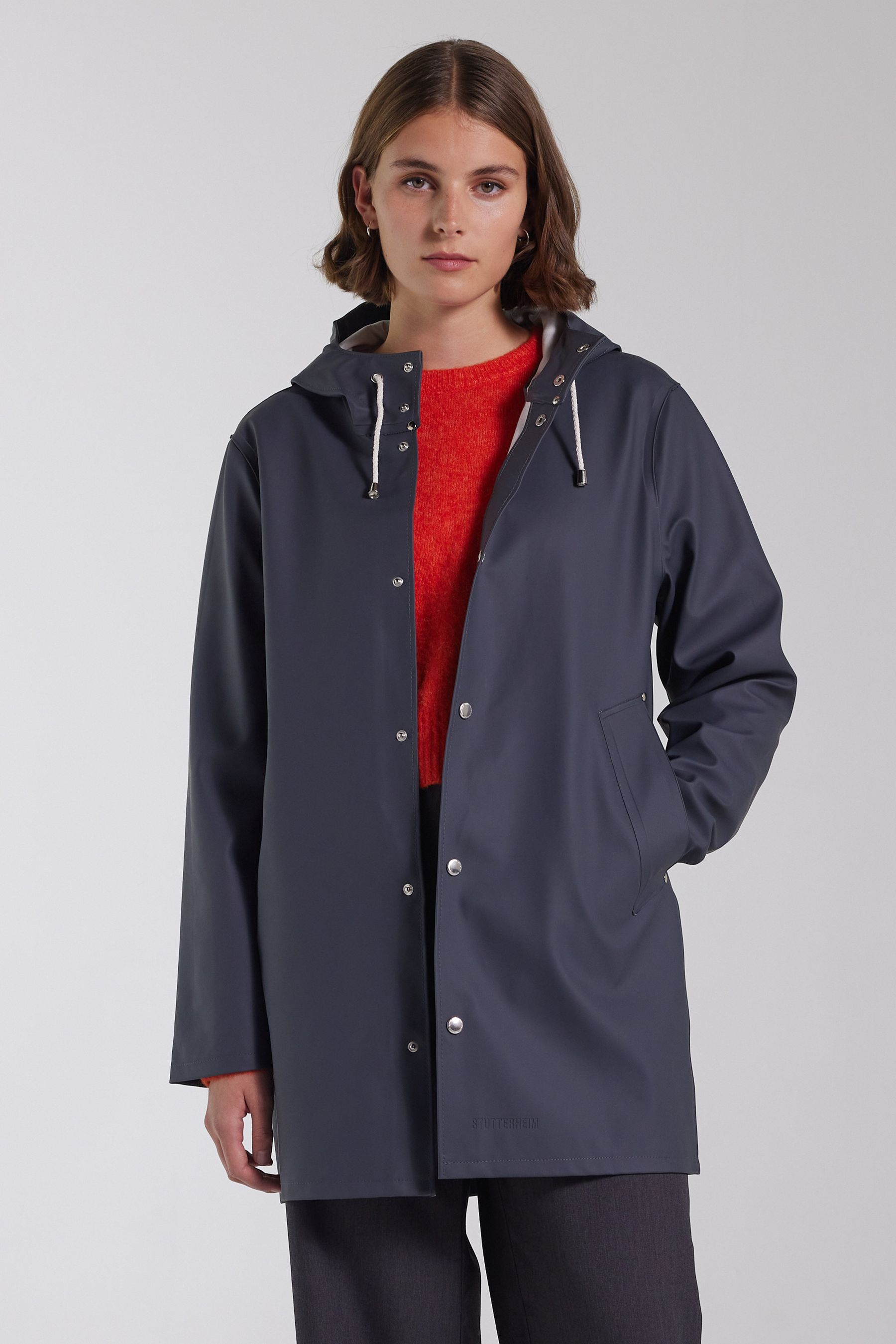 stutterheim stockholm raincoat charcoal men jackets raincoats