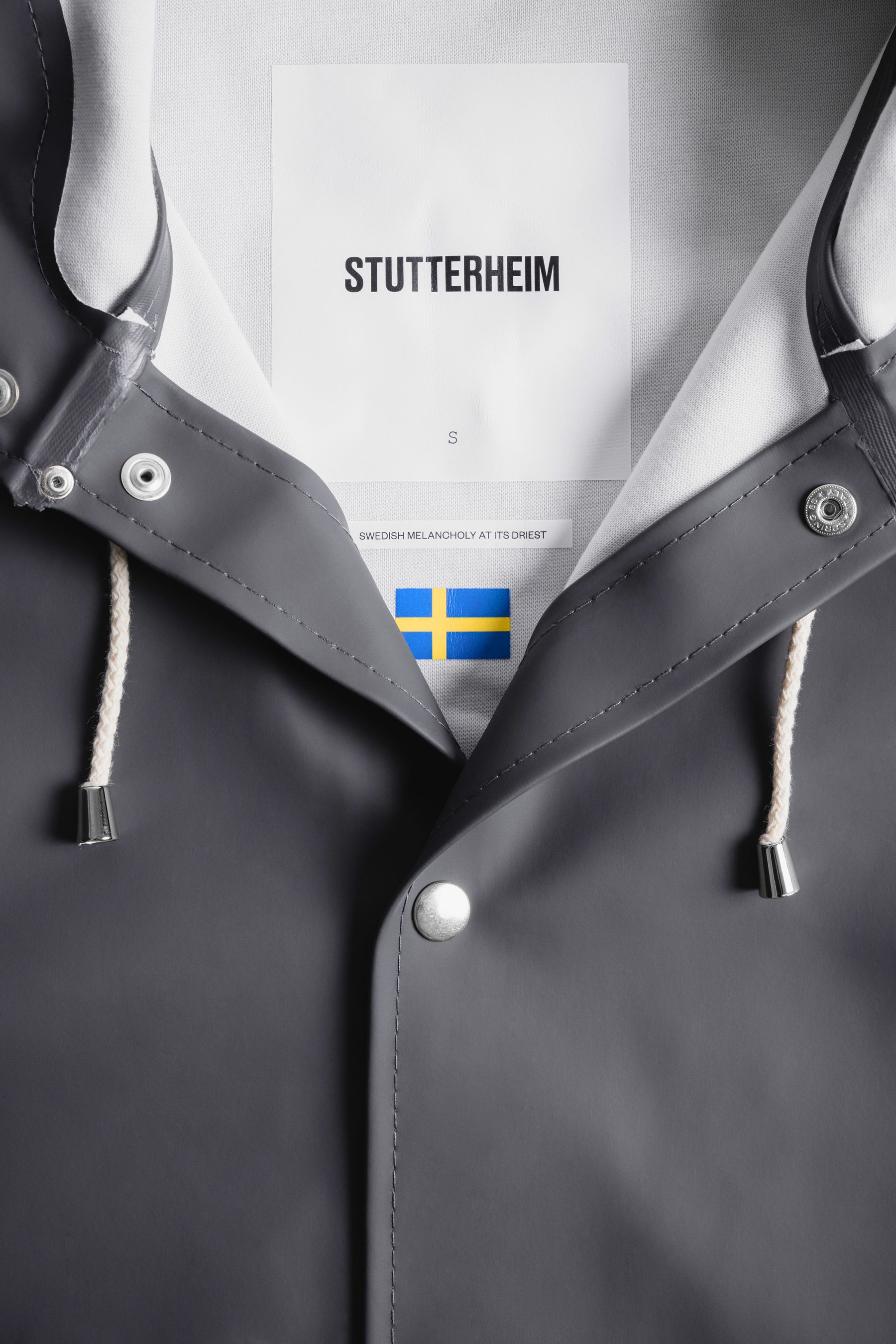 stutterheim stockholm raincoat charcoal men jackets raincoats