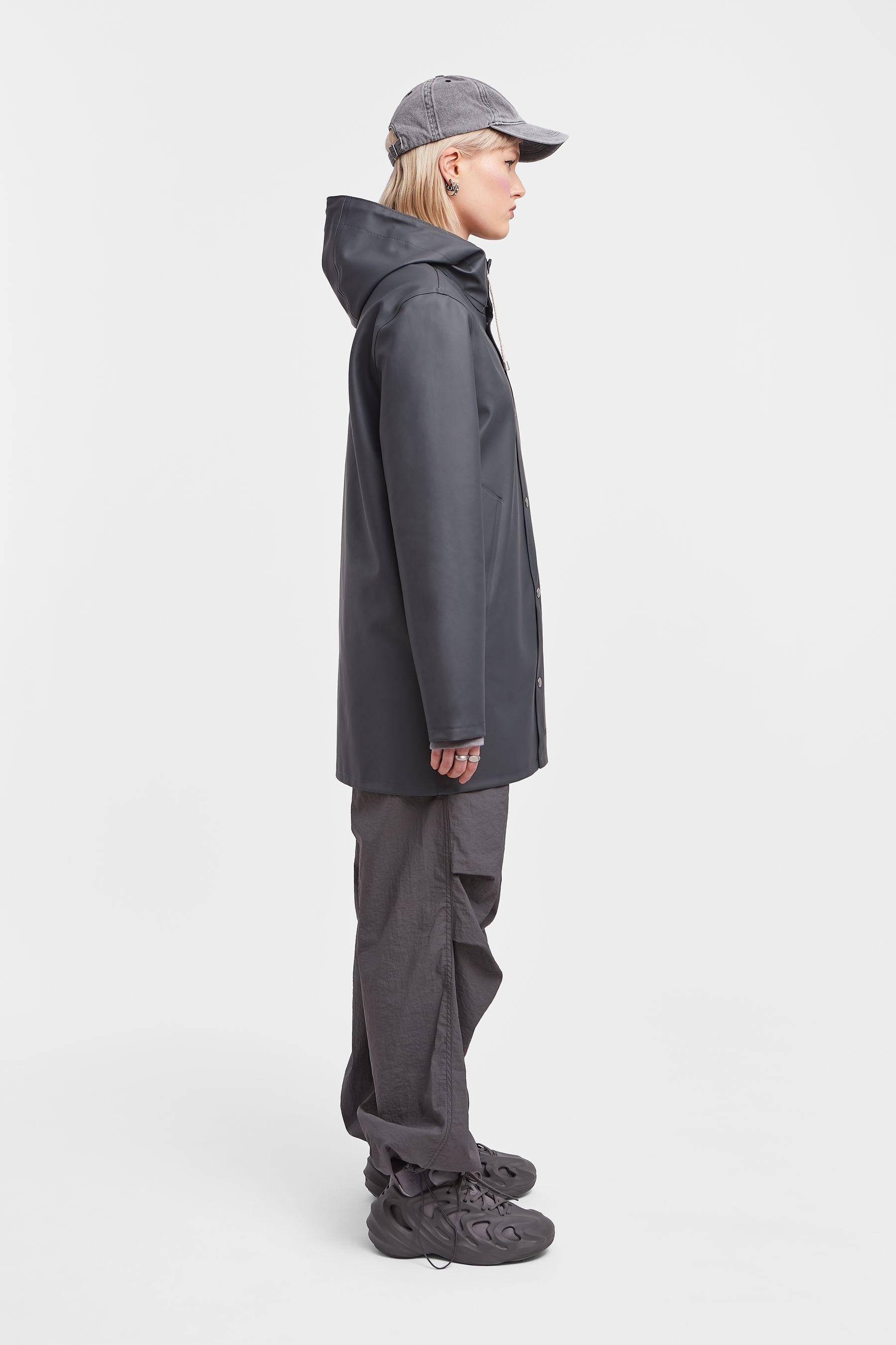 stutterheim stockholm raincoat charcoal men jackets raincoats