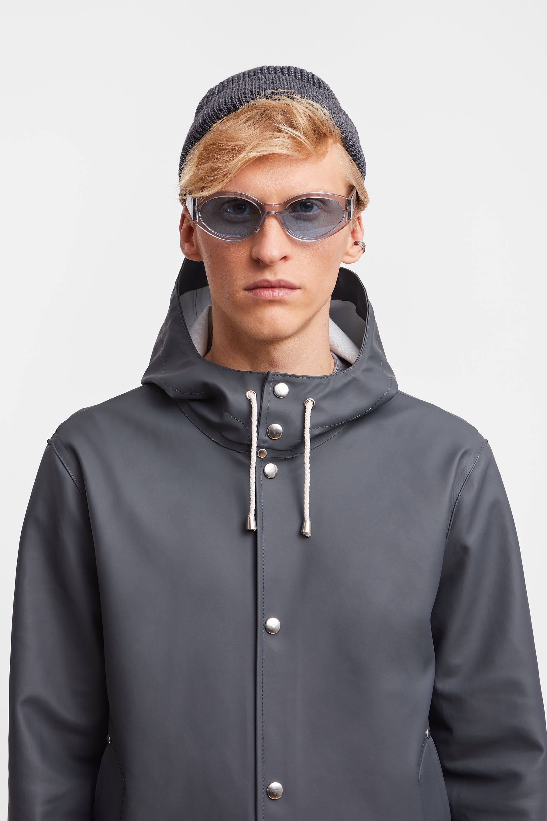 stutterheim stockholm raincoat charcoal men jackets raincoats