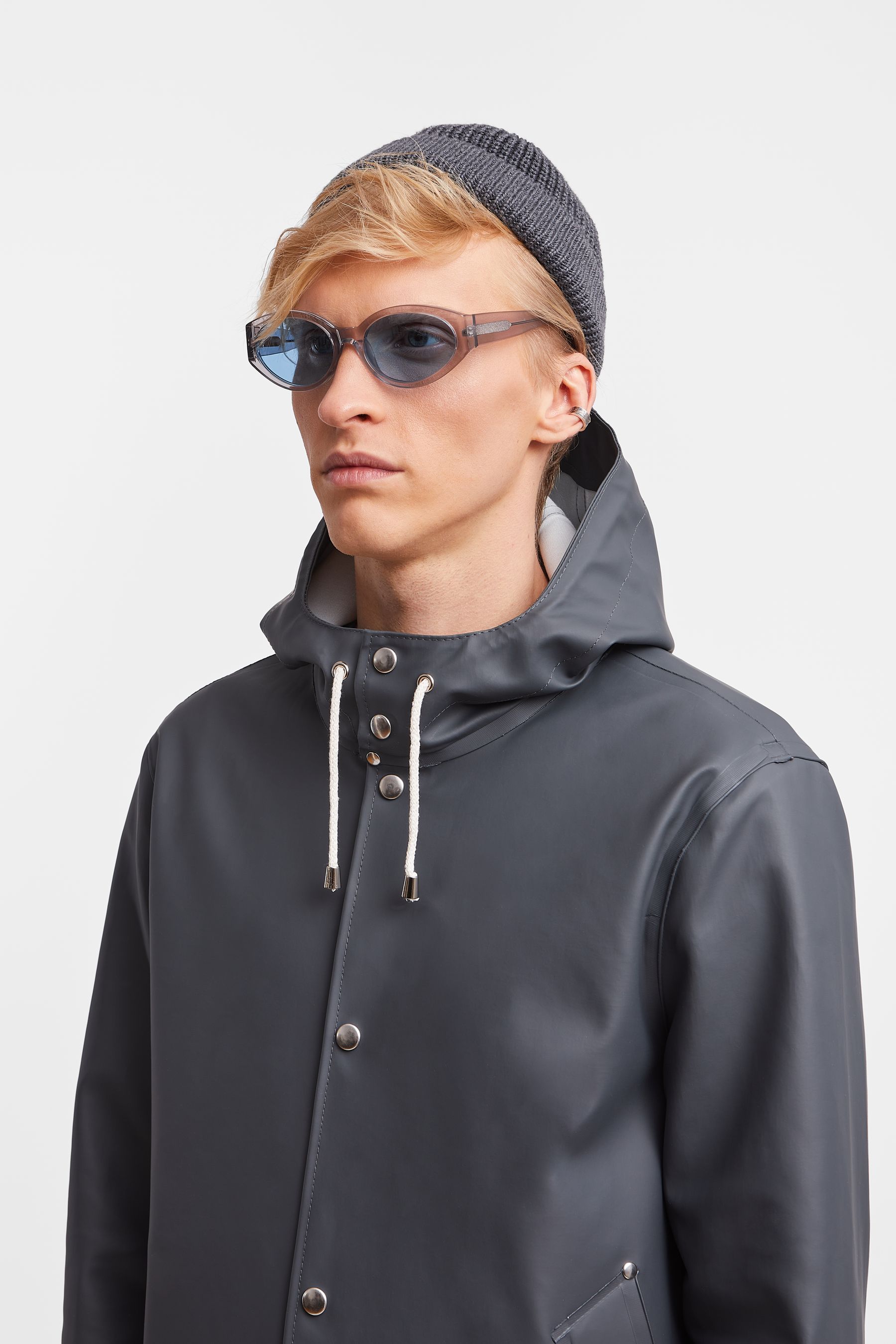 stutterheim stockholm raincoat charcoal men jackets raincoats